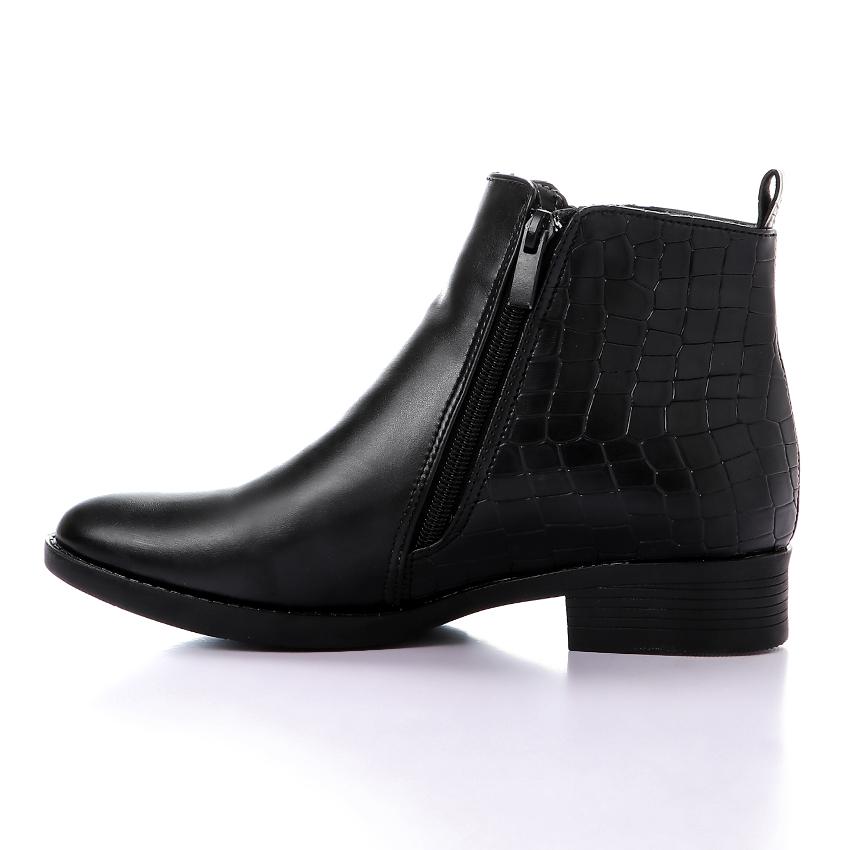 Elegant Half & Half Leather Ankle Boot