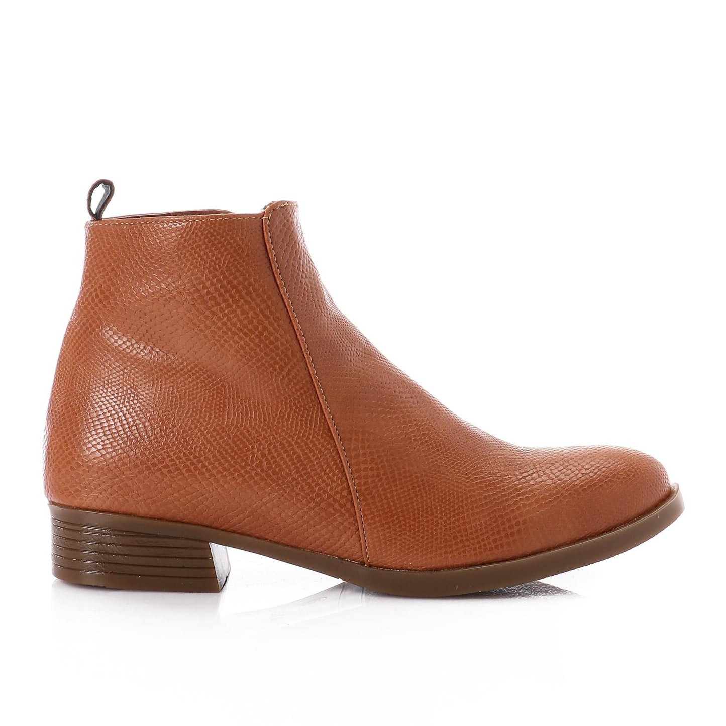 Havana Textured Leather Ankle Boot