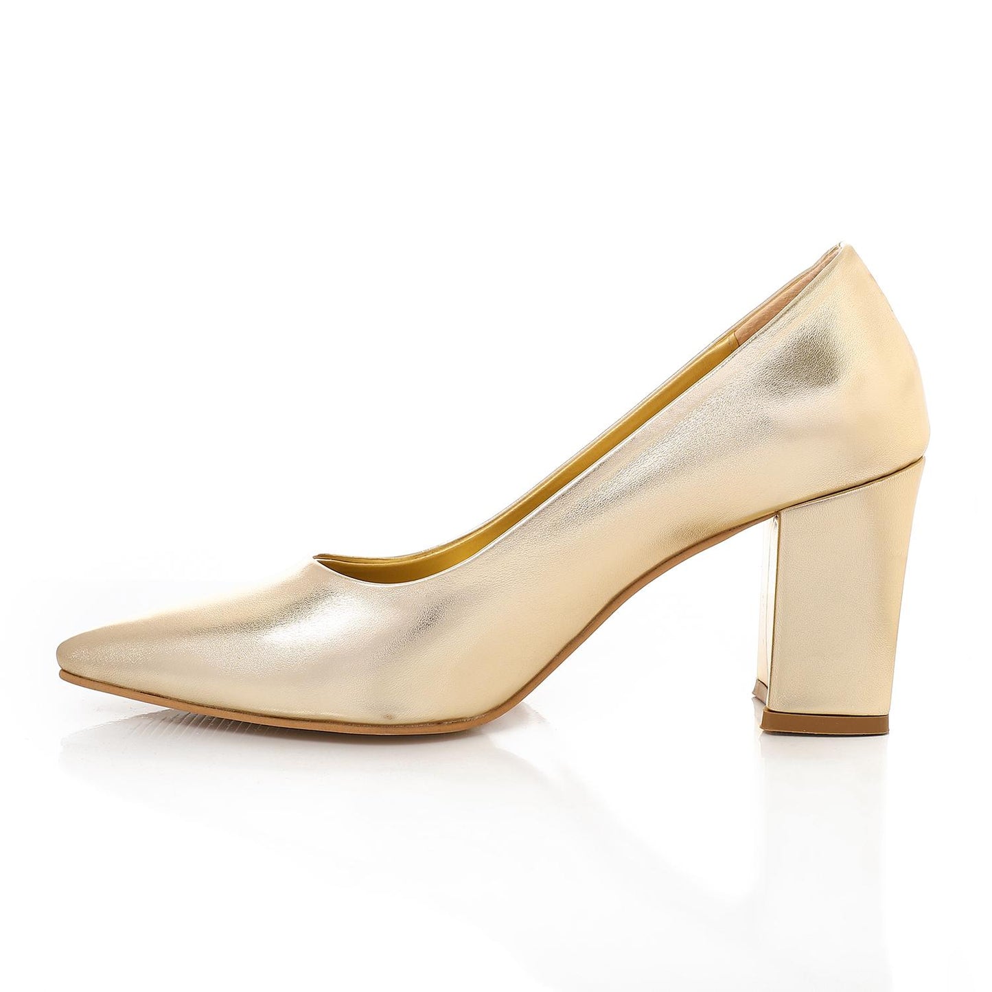 Gold Pointed Toecap Pumps