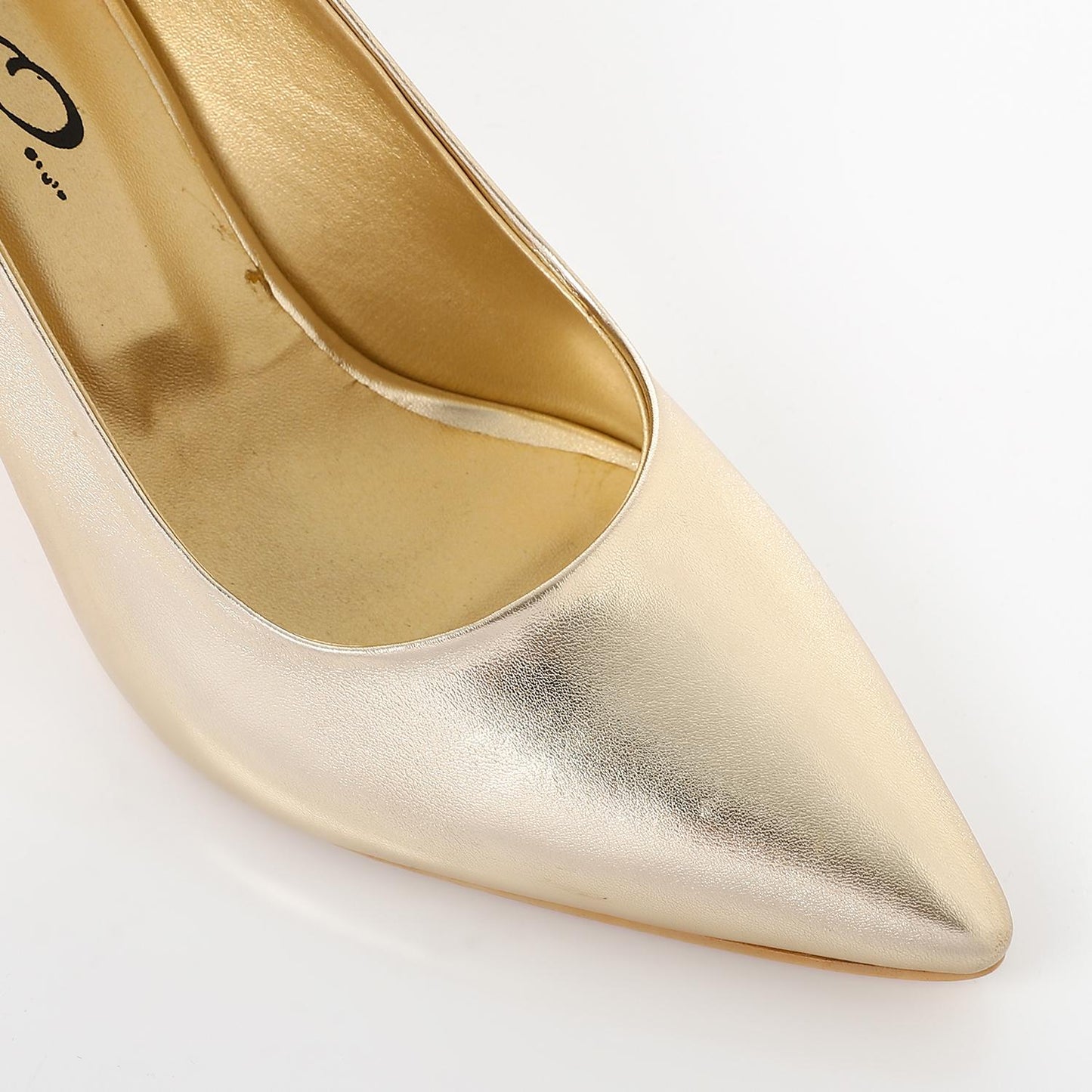 Gold Pointed Toecap Pumps