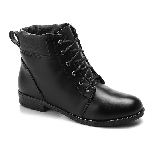 Black Lace-up Ankle Boot