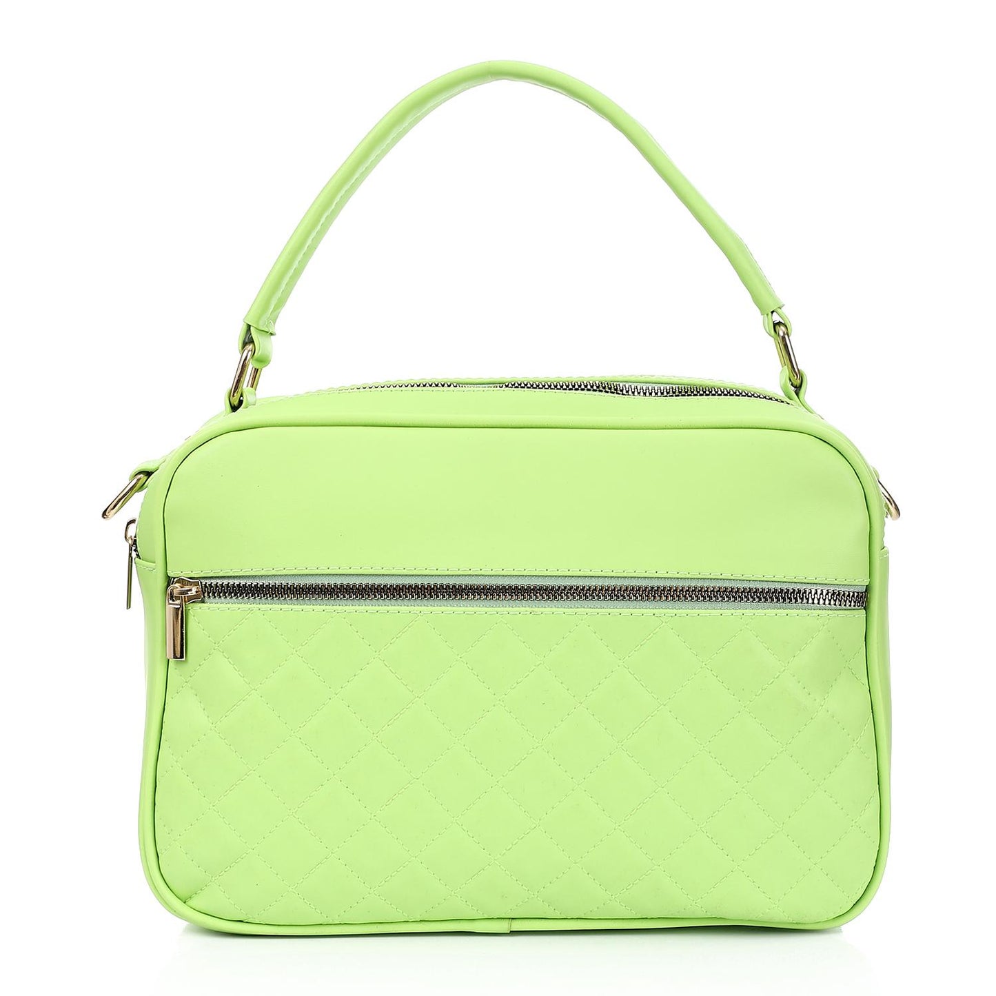Lime Green Box Crossbody Bag with Zipper
