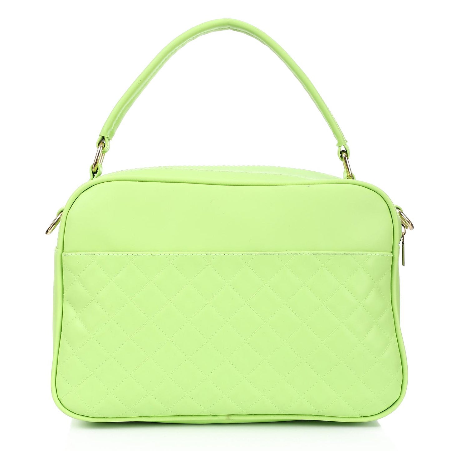 Lime Green Box Crossbody Bag with Zipper