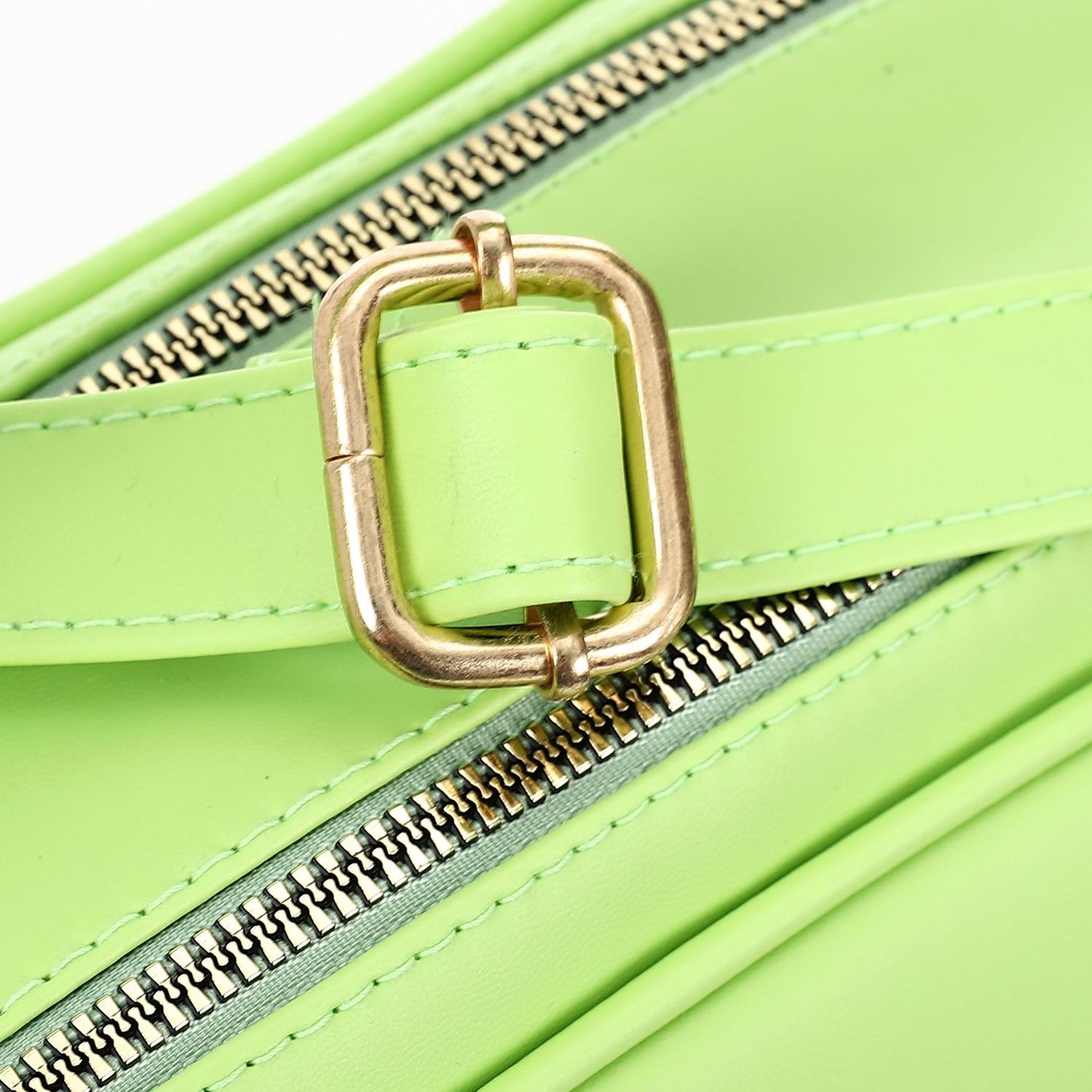 Lime Green Box Crossbody Bag with Zipper