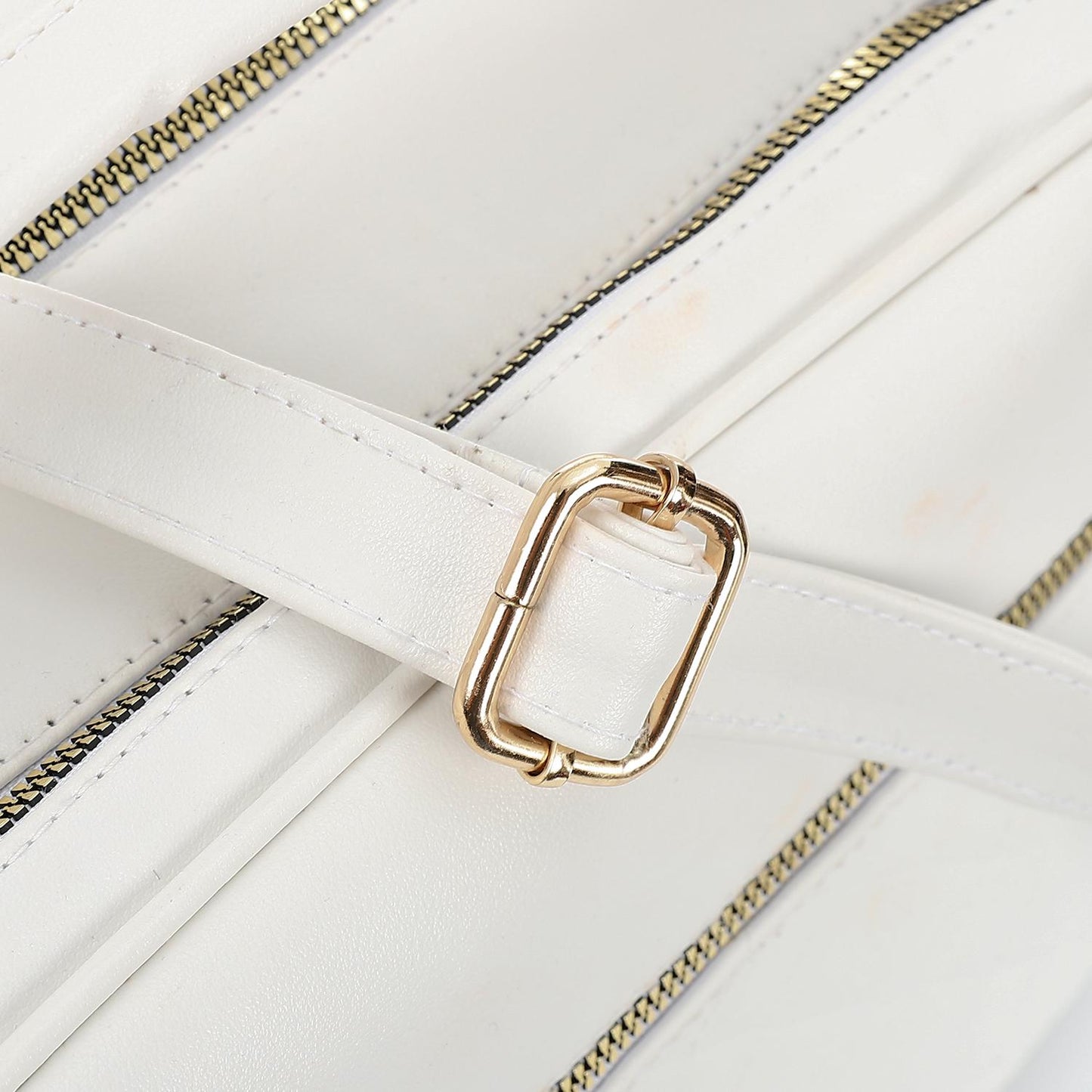 White Box Crossbody Bag with Zipper