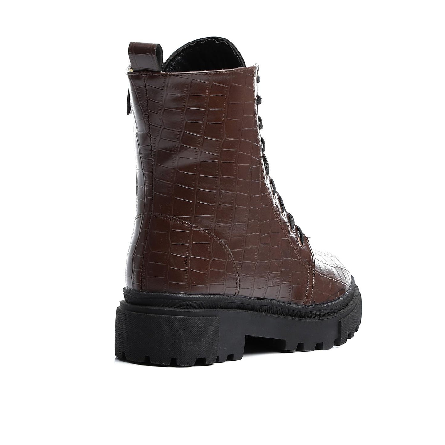 Textured Leather Combat Half Boot