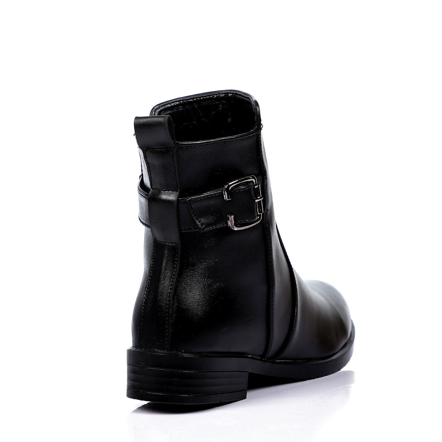 Stylish Zip-up Leather Half Boots
