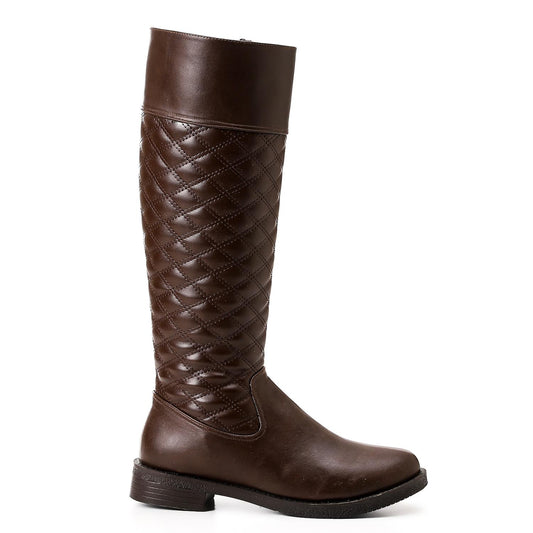 Brown Full Zipper Knee High Boot