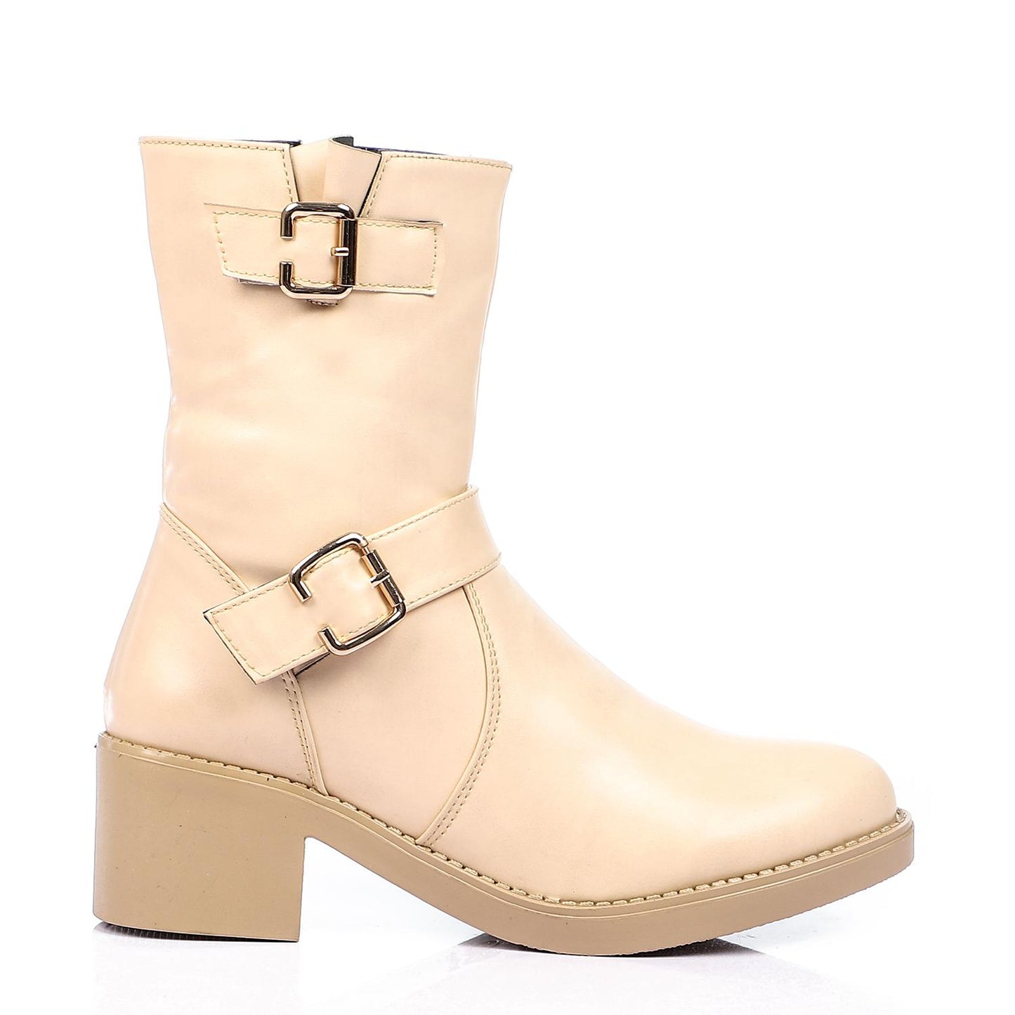 Side Decorative Buckle Half Boot