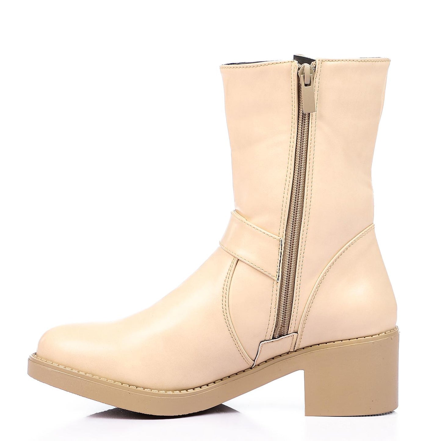 Side Decorative Buckle Half Boot
