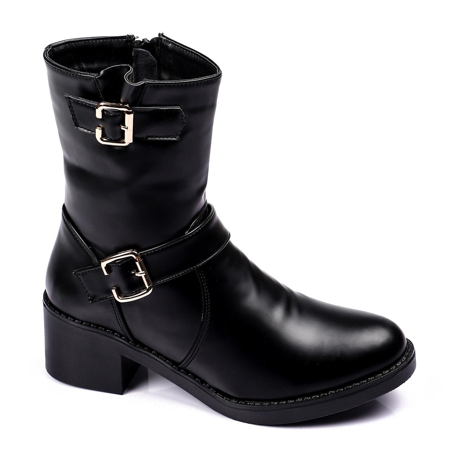 Side Decorative Buckle Half Boot