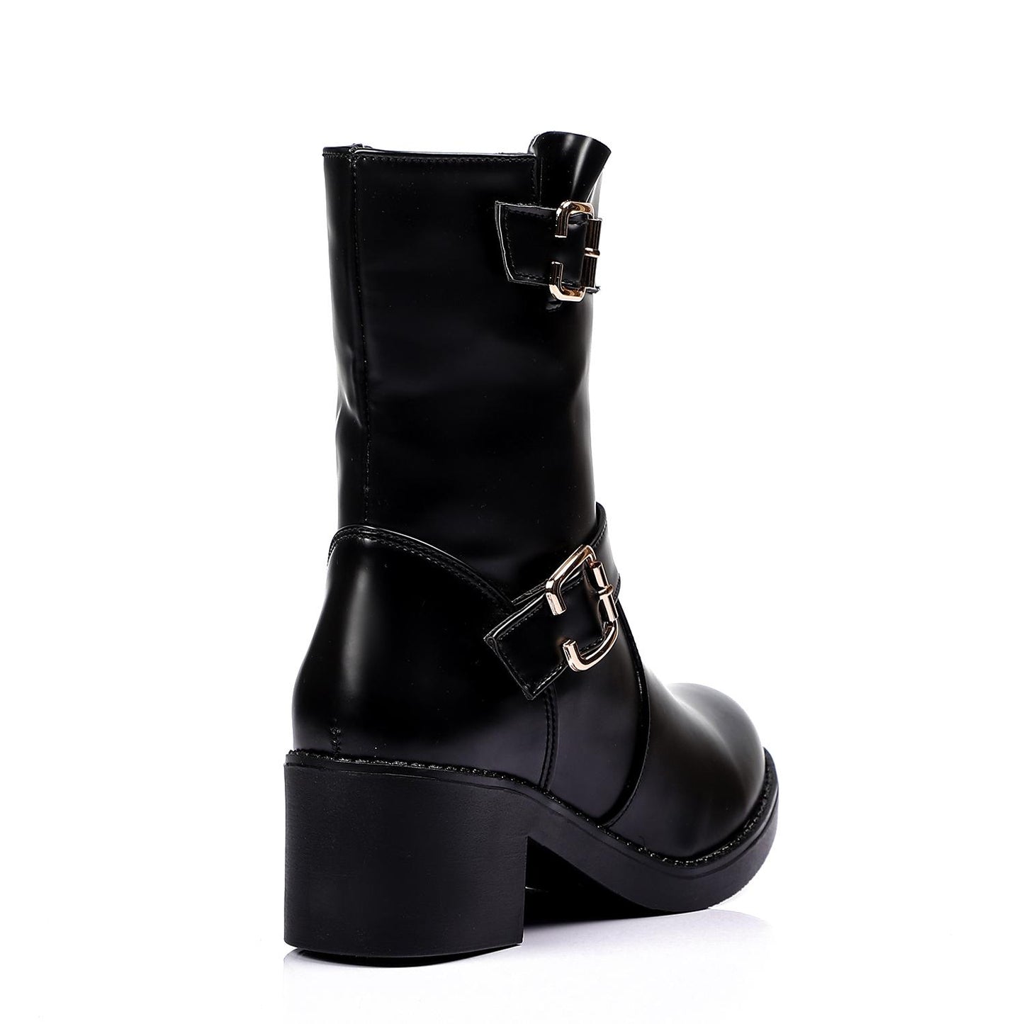 Side Decorative Buckle Half Boot