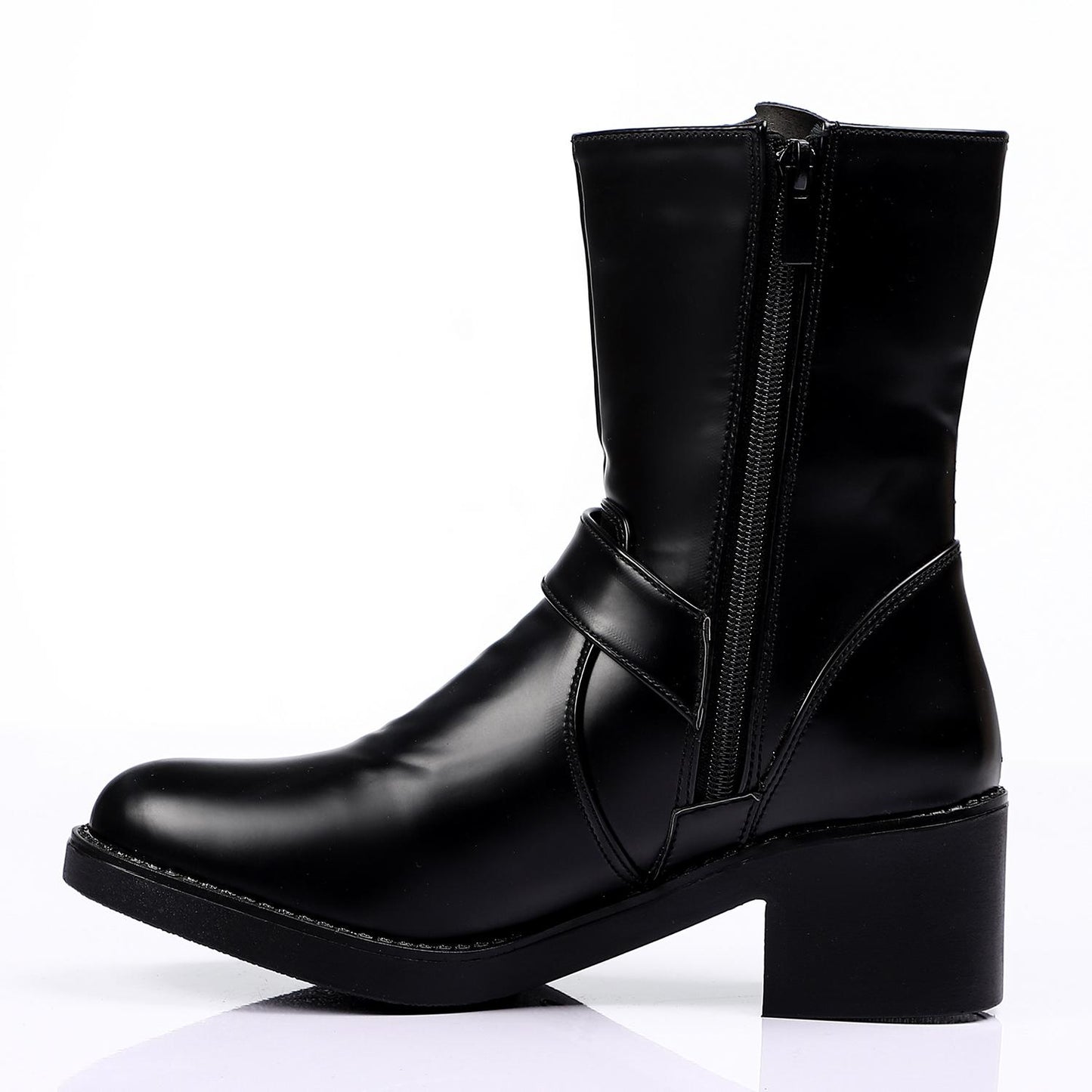 Side Decorative Buckle Half Boot