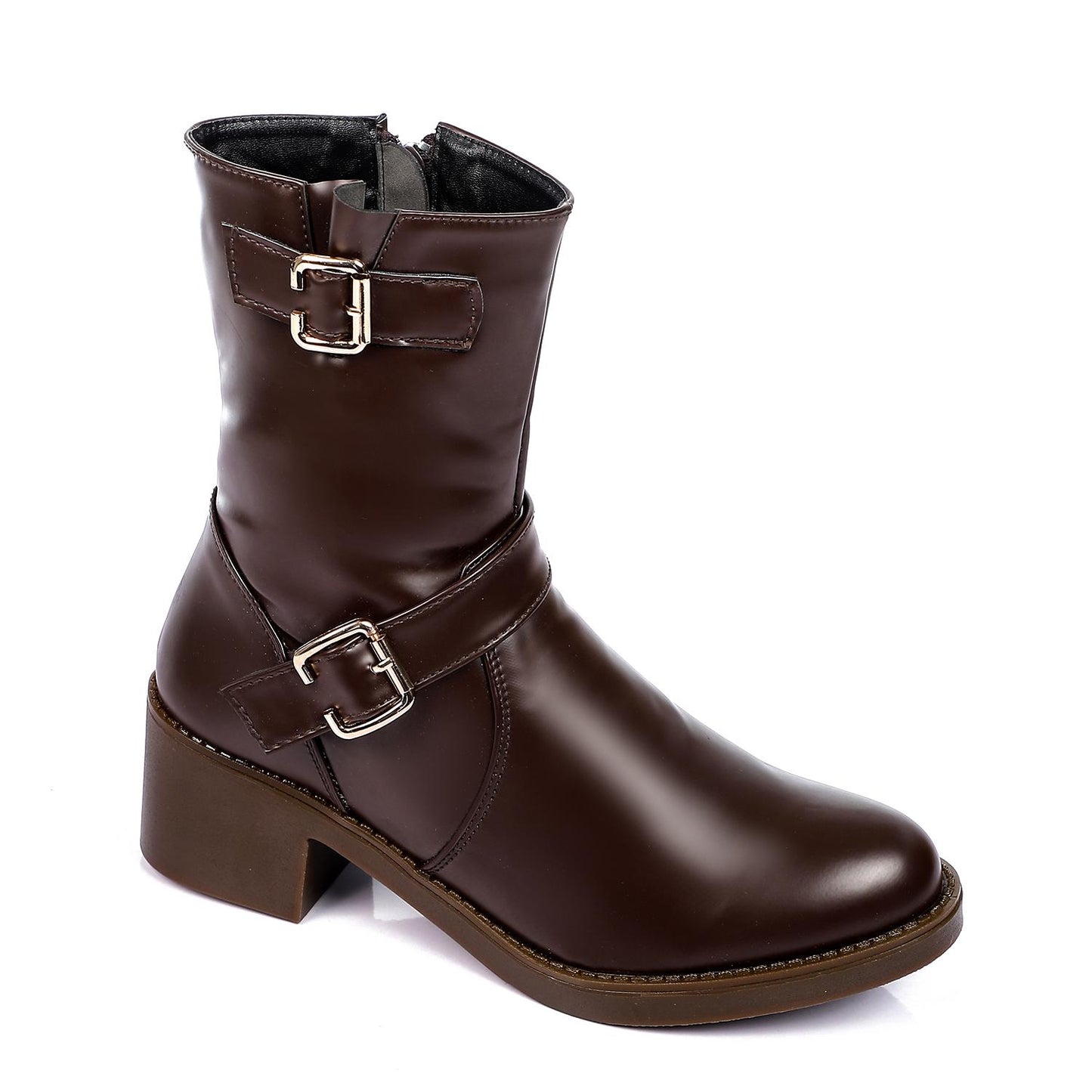 Side Decorative Buckle Half Boot
