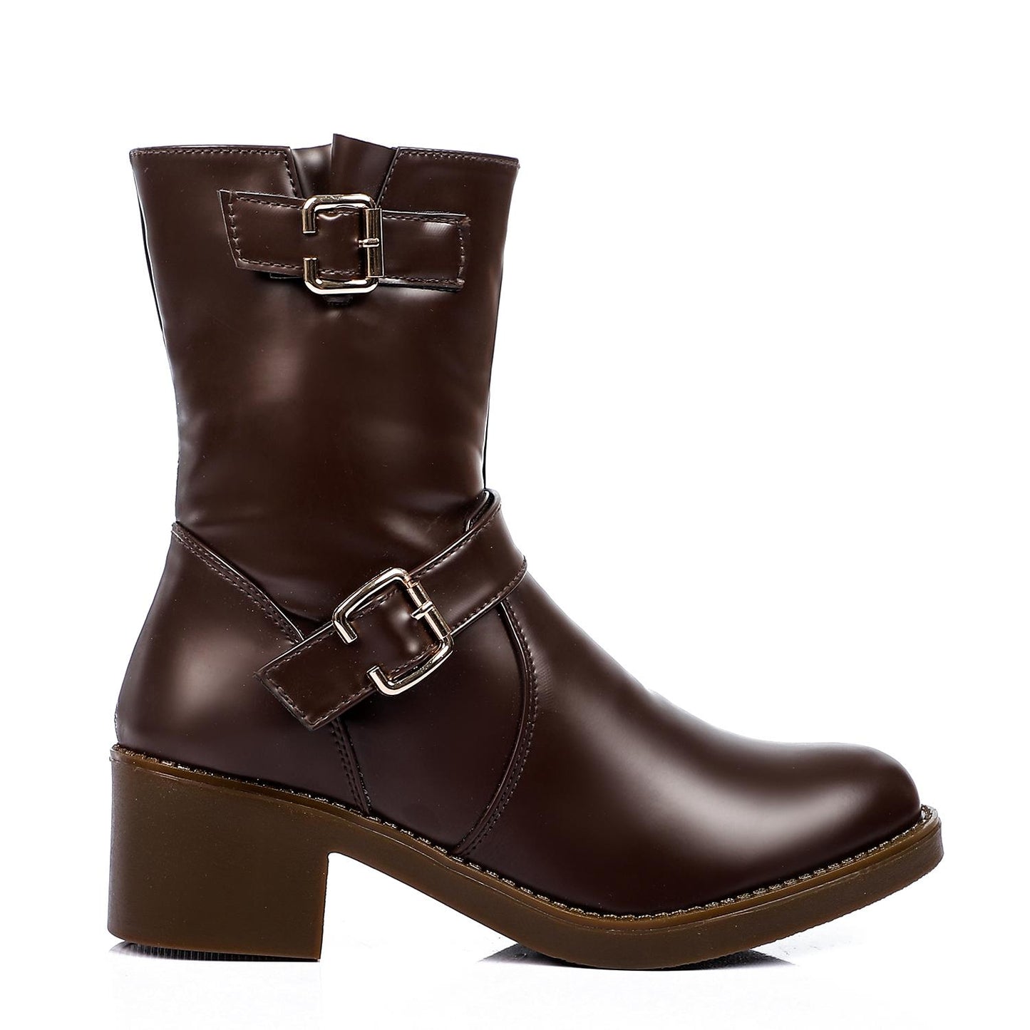 Side Decorative Buckle Half Boot