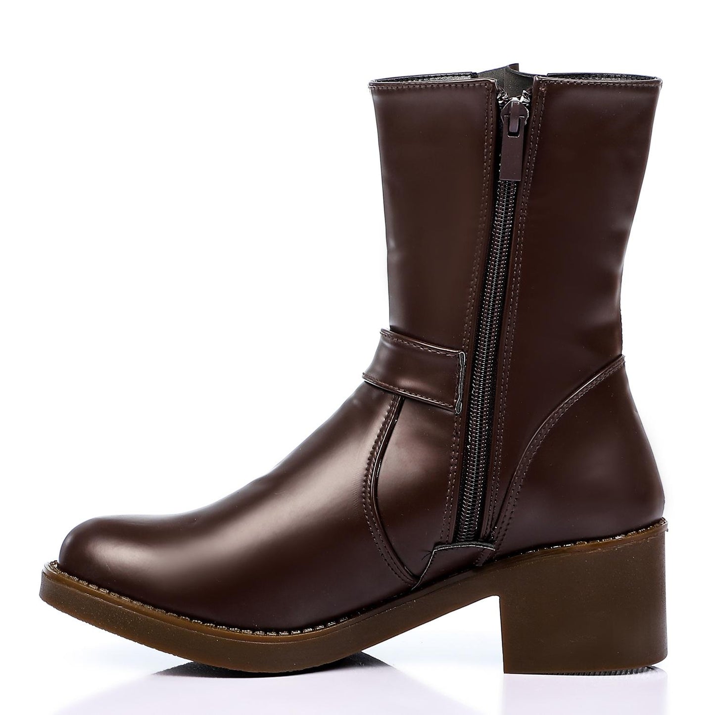 Side Decorative Buckle Half Boot