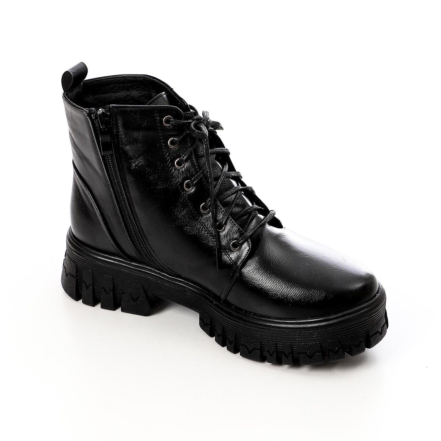 Black Leather Ankle Boot