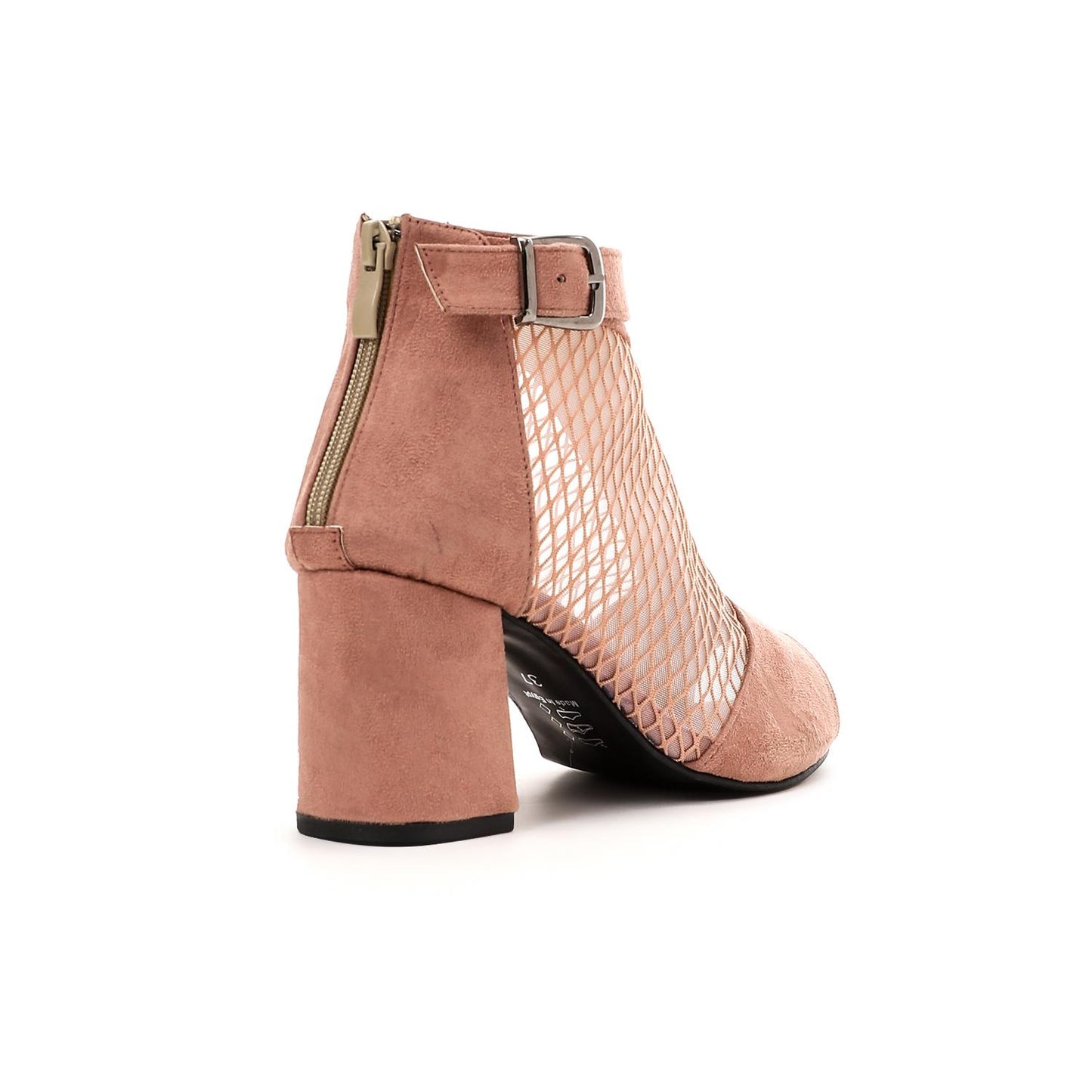Black Mesh Side High Heels Sandal