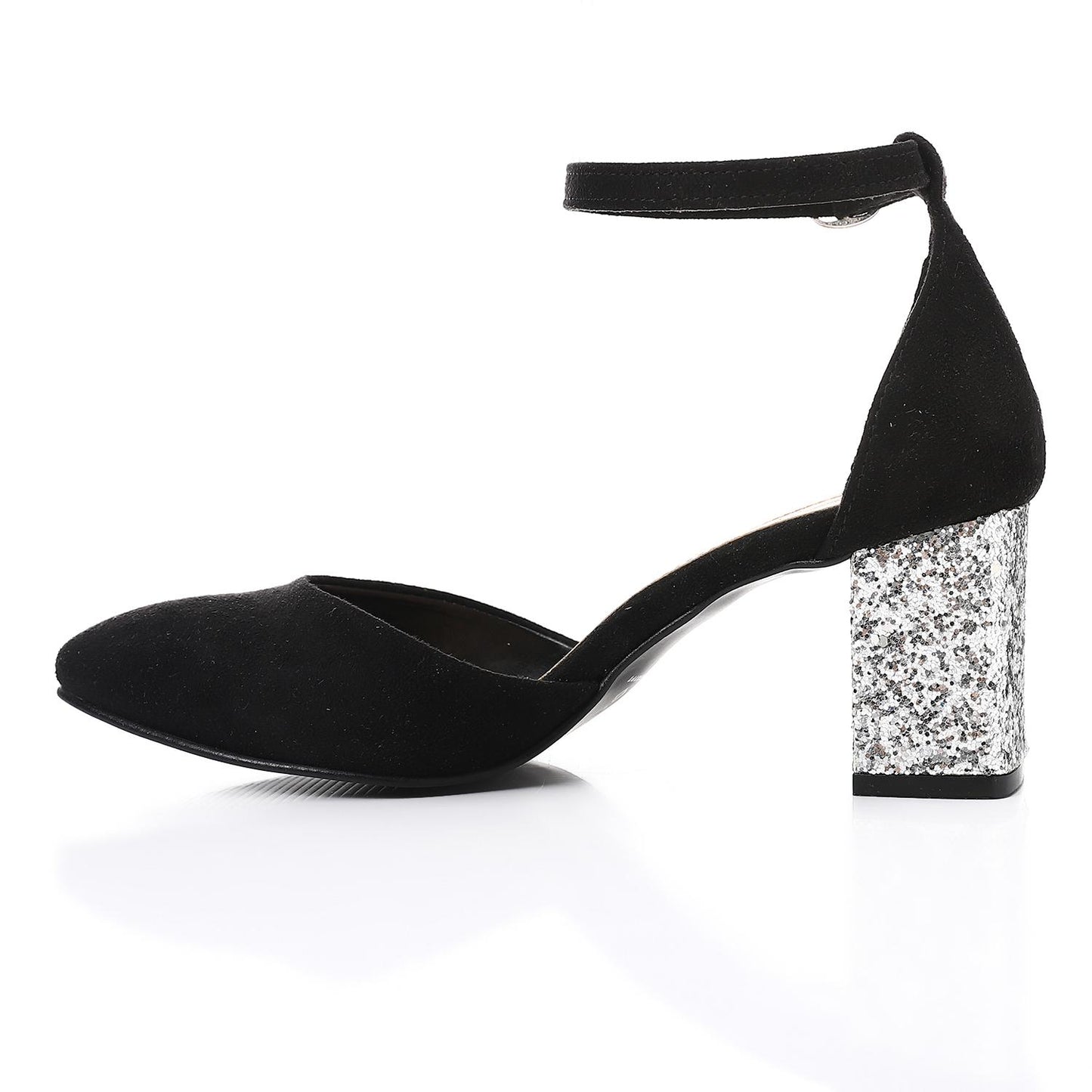 Suede High Heels with Shiny Heel