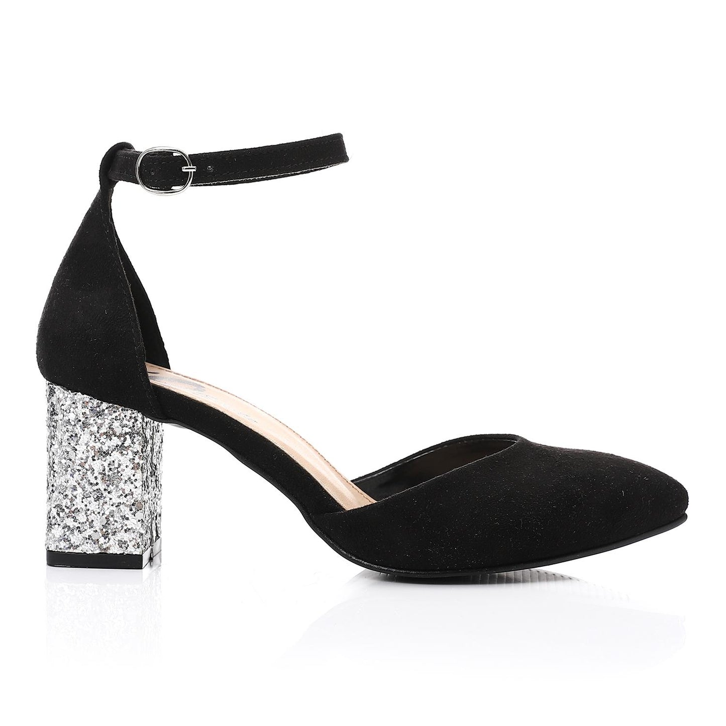 Suede High Heels with Shiny Heel