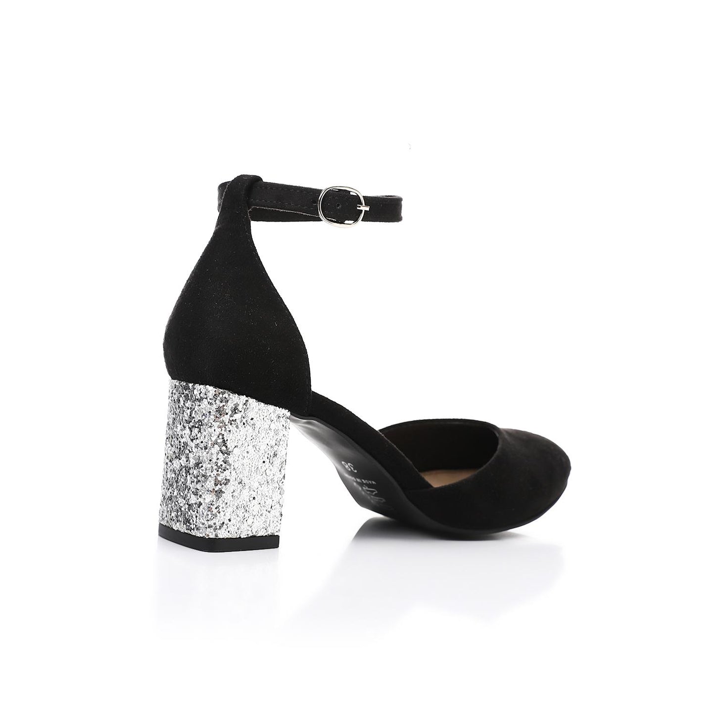 Suede High Heels with Shiny Heel