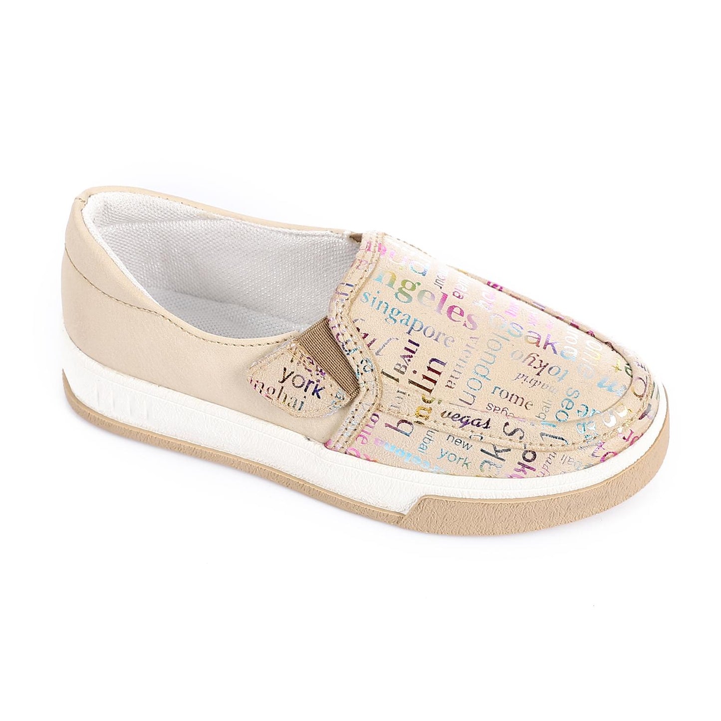 Beige Casual Slip-on Shoes for Girls