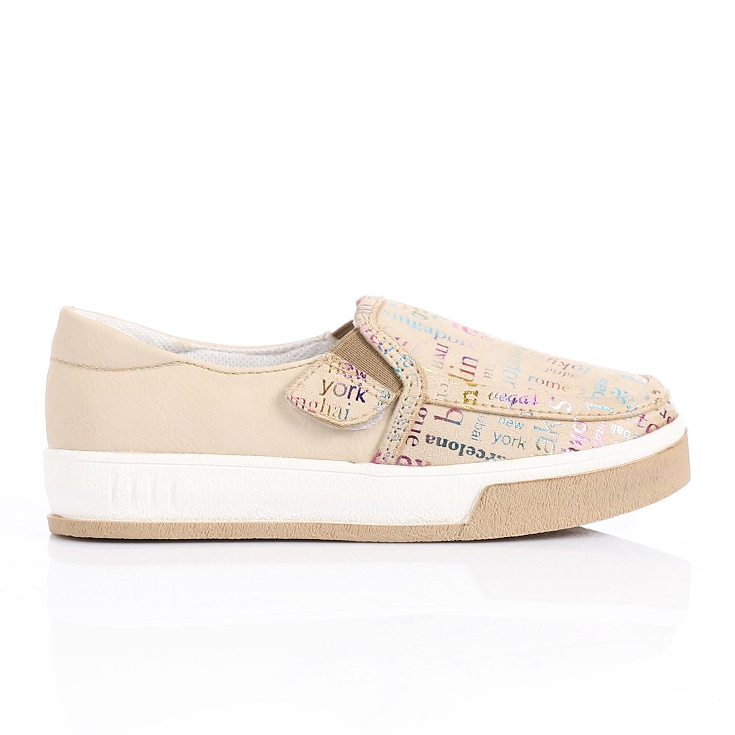 Beige Casual Slip-on Shoes for Girls