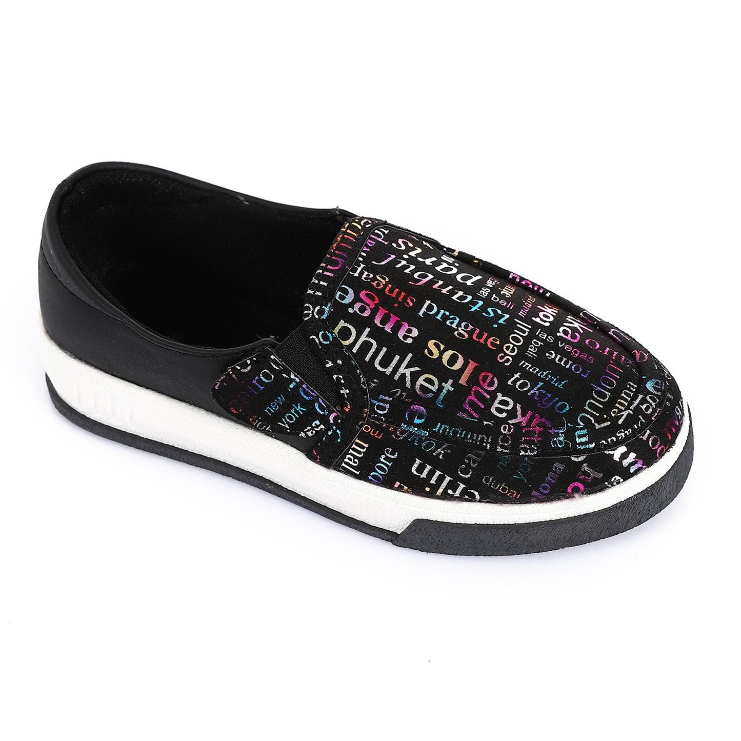 Black Casual Slip-on Shoes for Teen Girls
