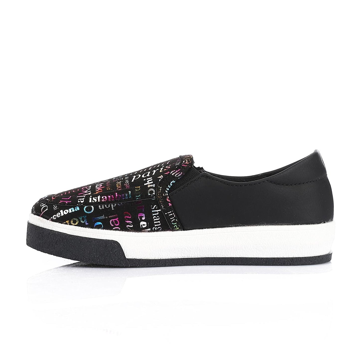 Black Casual Slip-on Shoes for Teen Girls