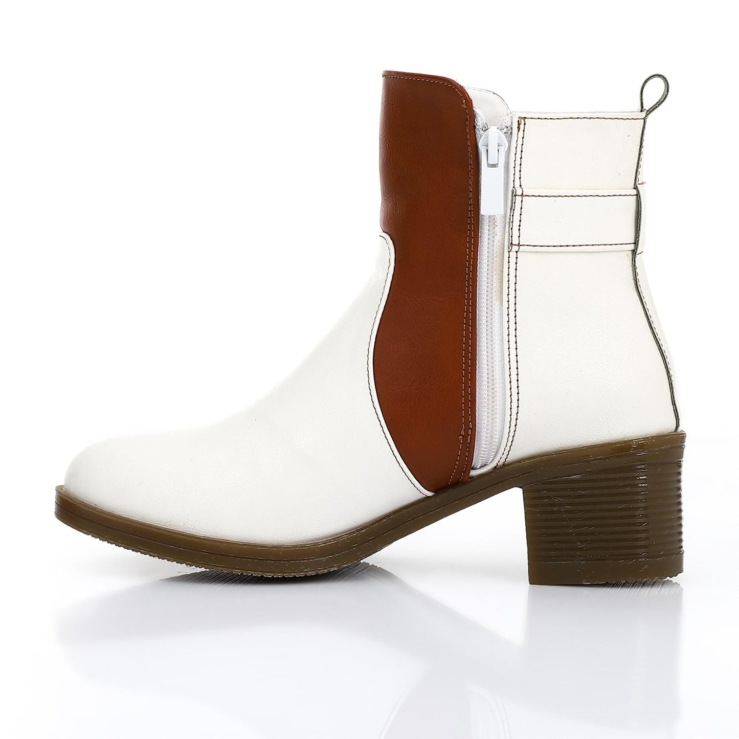 Side Buckle Ankle Boot with Block Heel