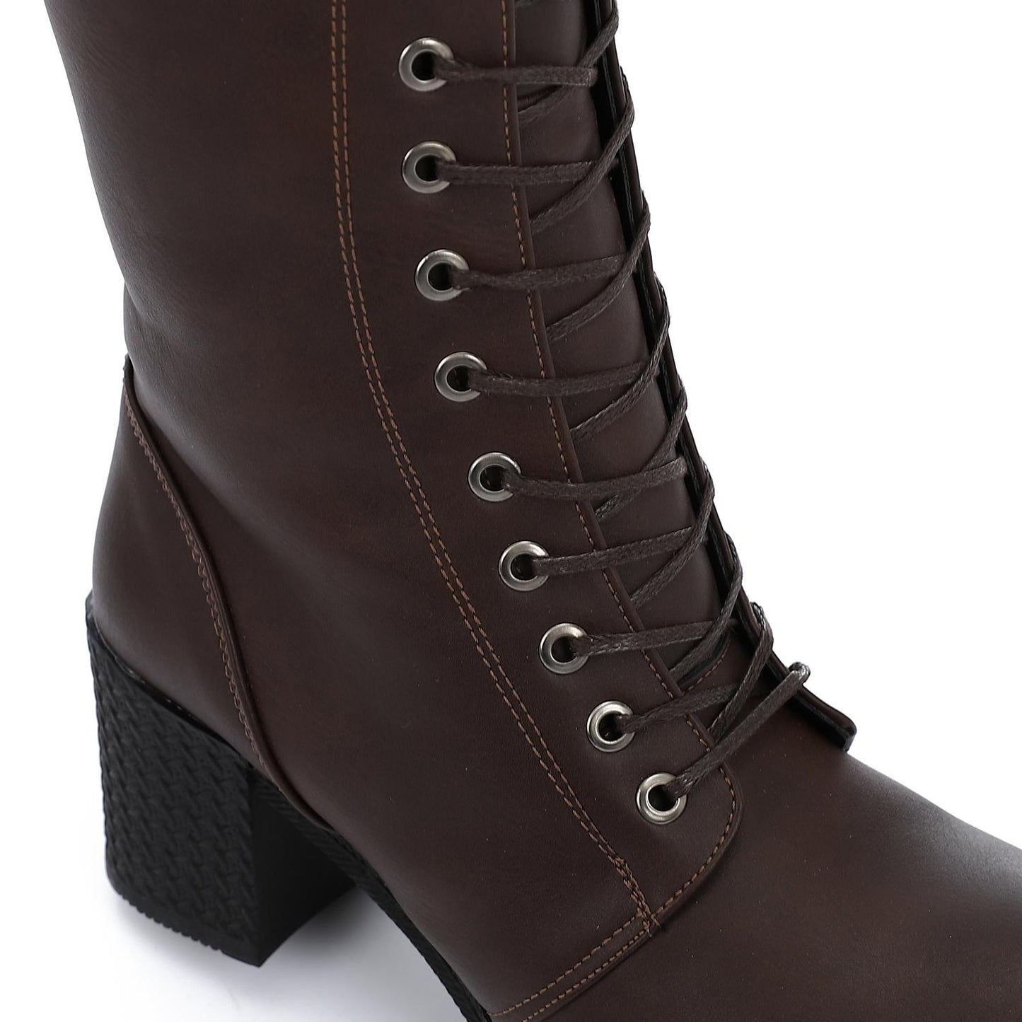 Dark Brown Heeled Knee High Boot