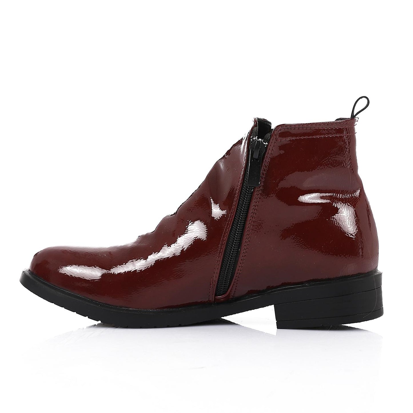 Shiny Leather Ankle Boot