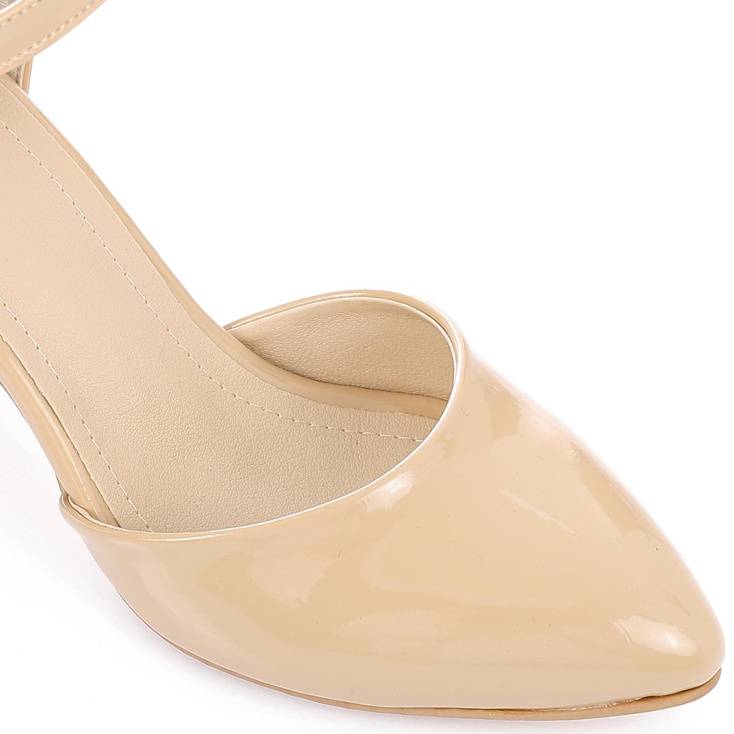 Beige Ankle Buckle Verneh Pumps