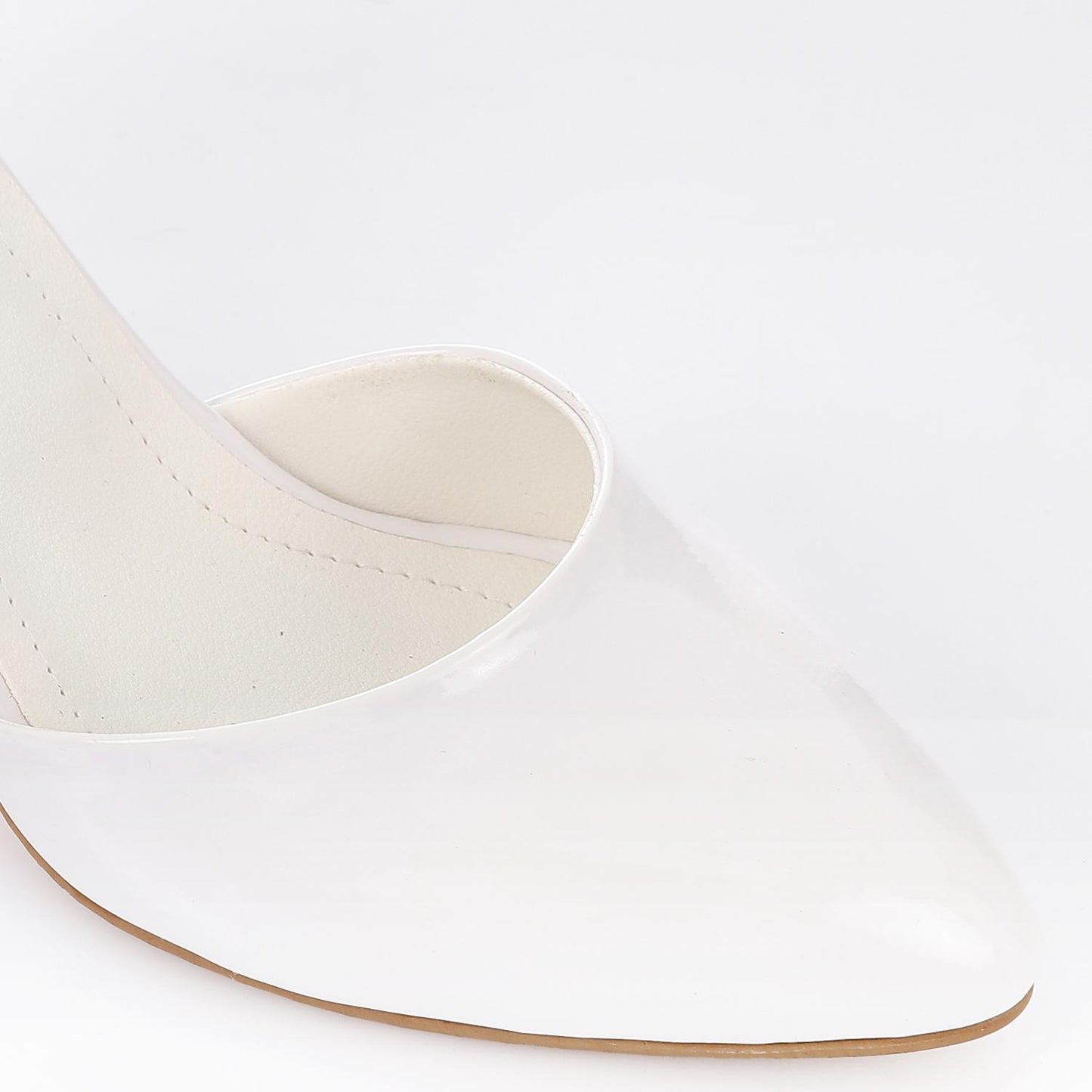 White Ankle Buckle Verneh High Heels