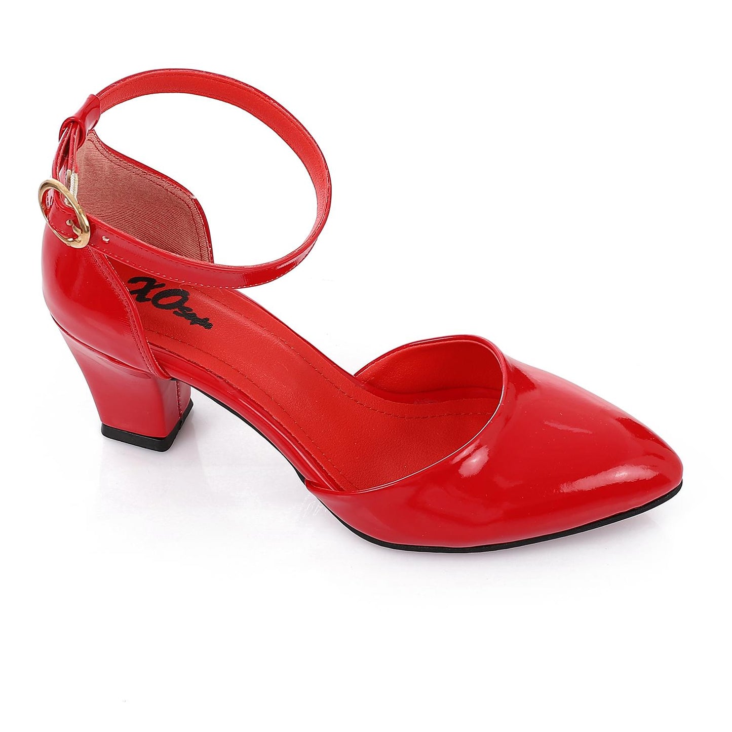Red Ankle Buckle Verneh High Heels