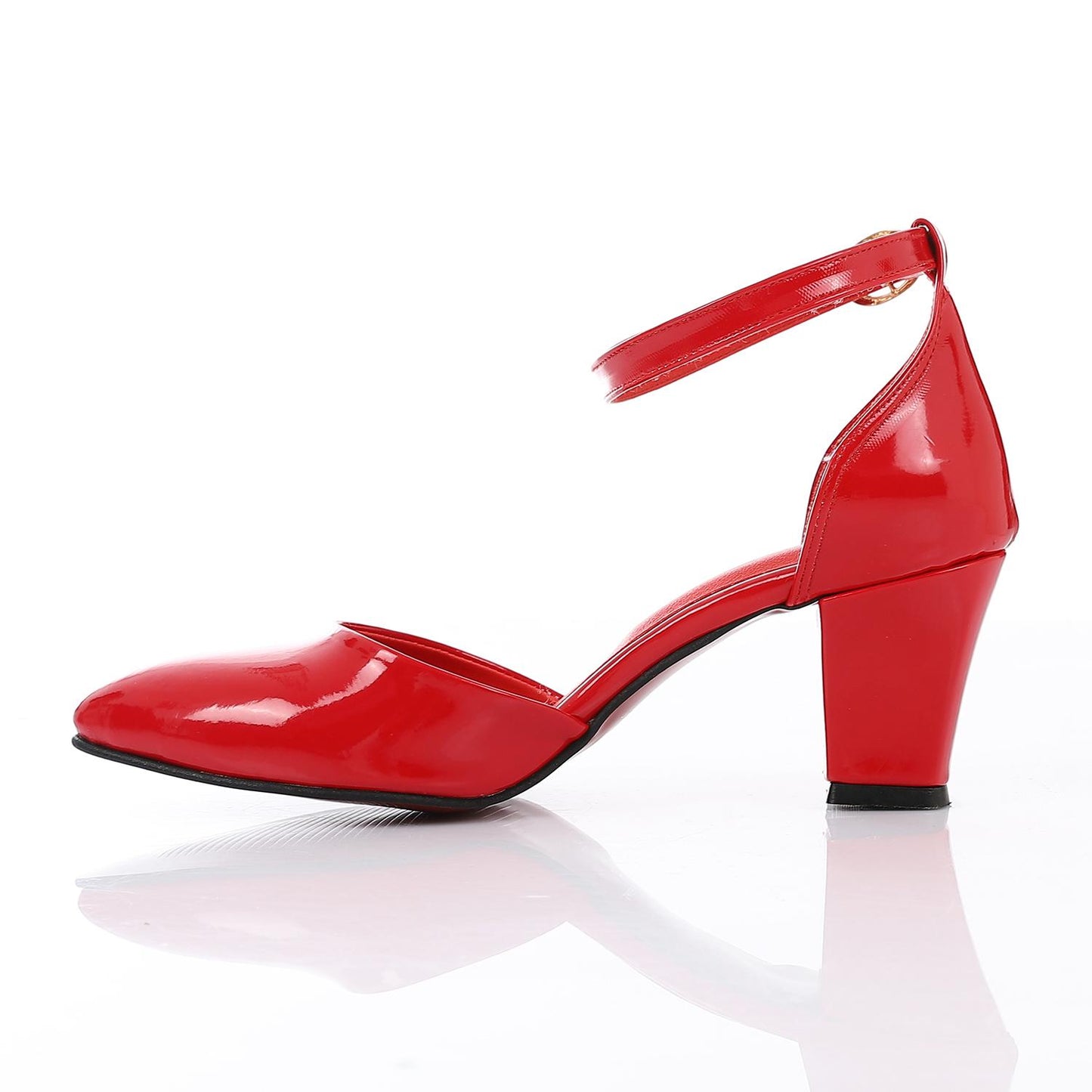 Red Ankle Buckle Verneh High Heels