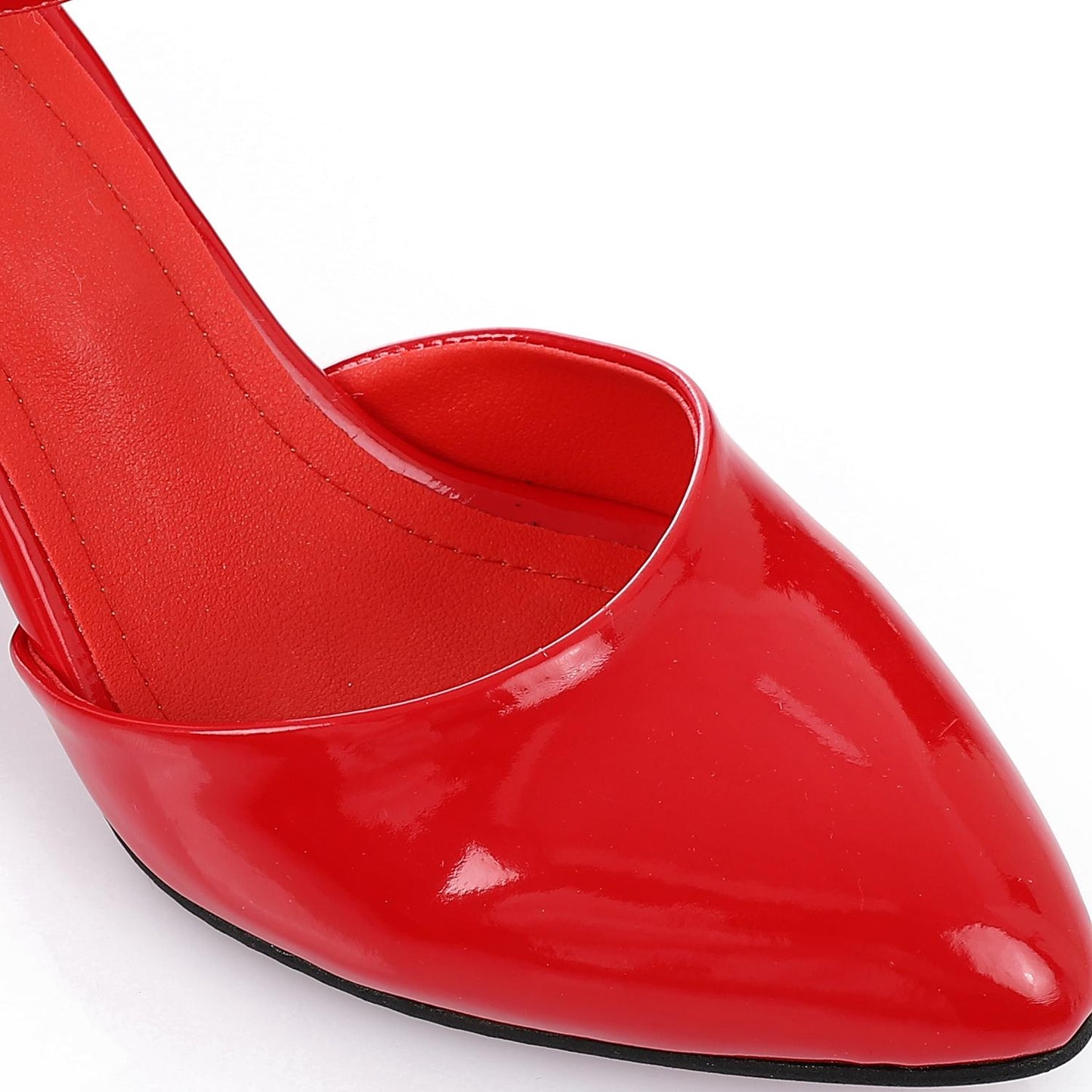 Red Ankle Buckle Verneh High Heels