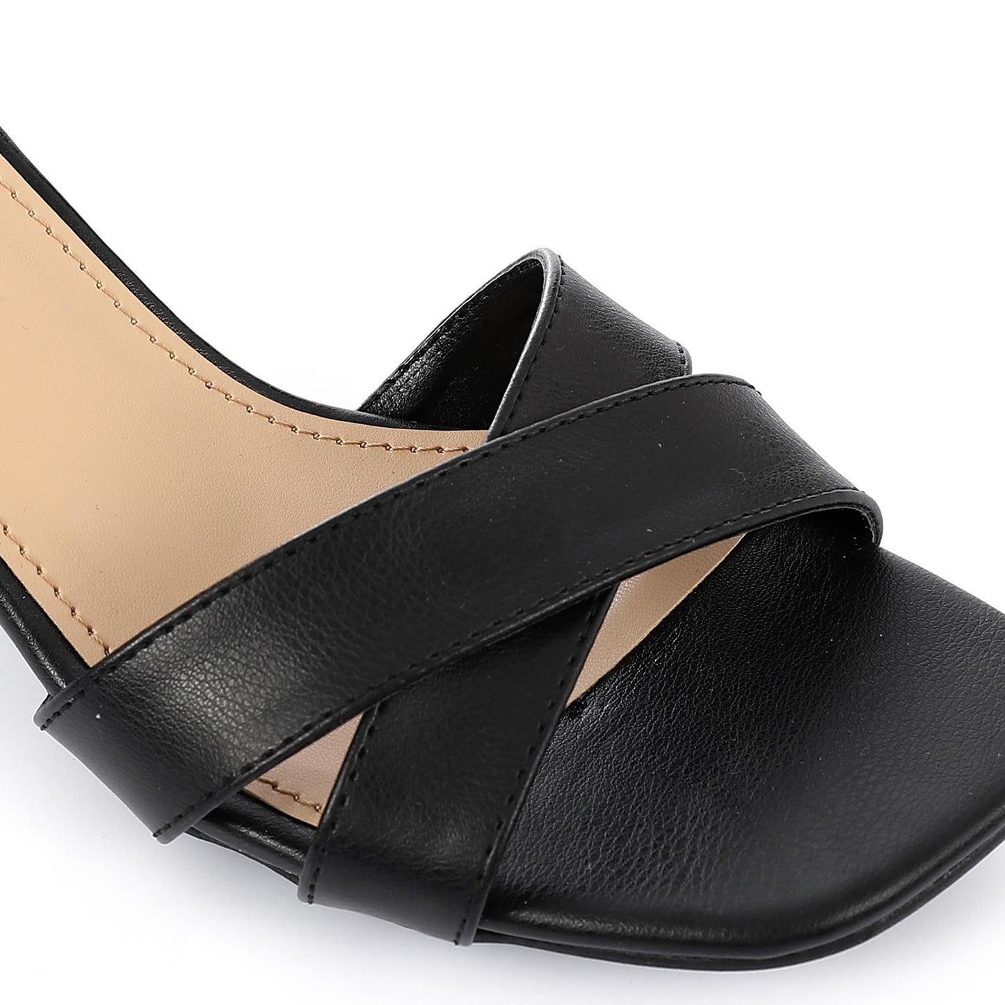 Black Criss Cross Heeled Sandal