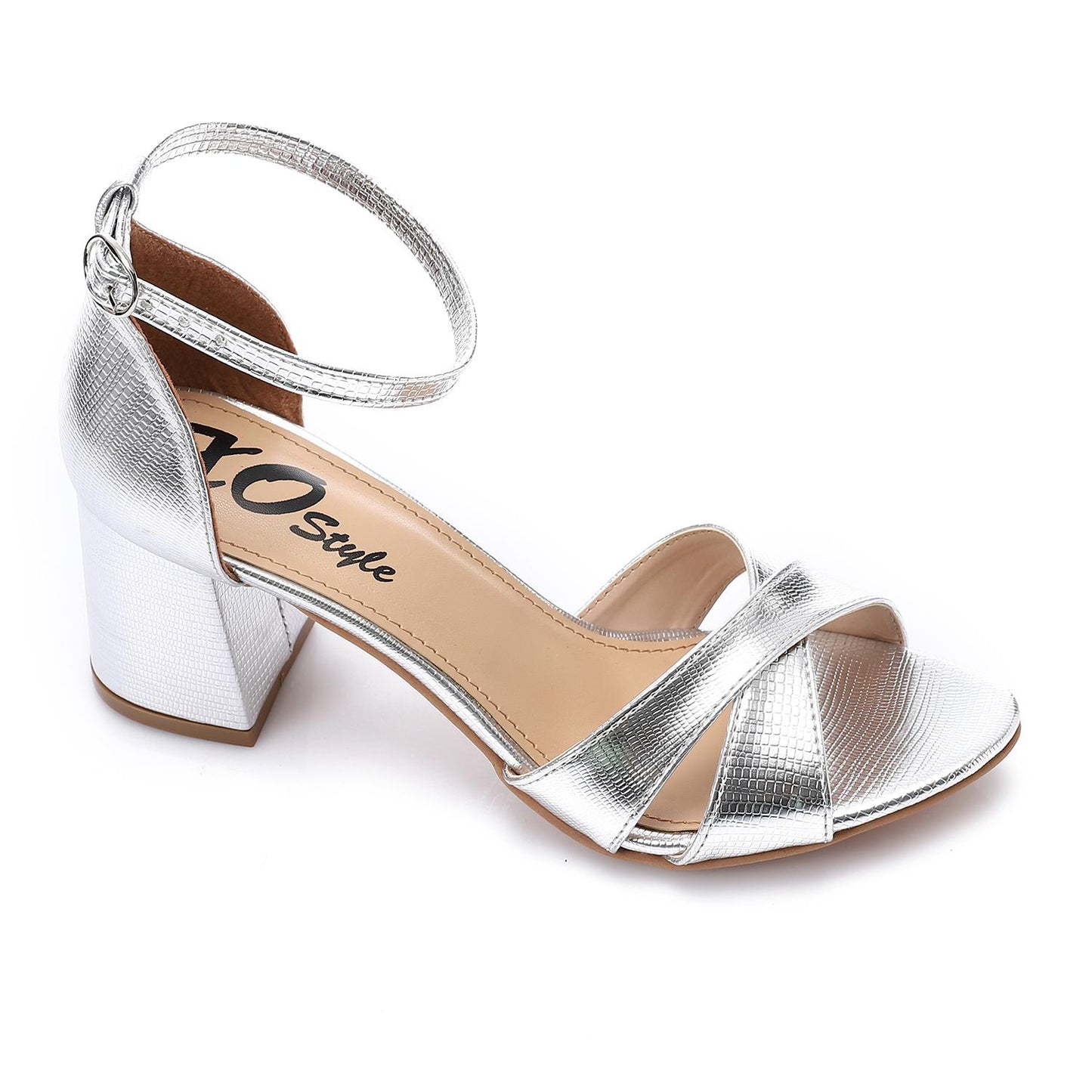 Shiny Leather Criss Cross Sandal