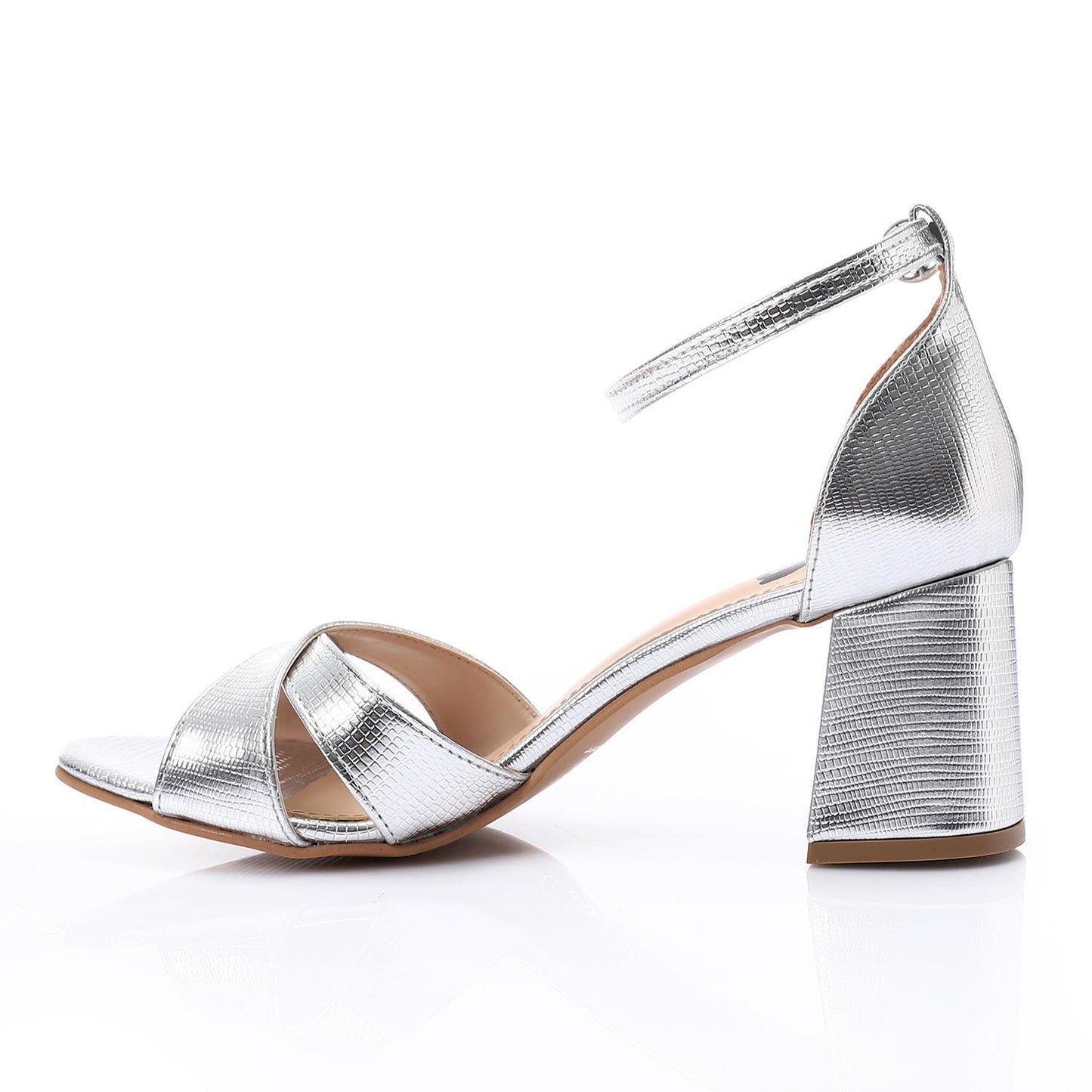 Shiny Leather Criss Cross Sandal