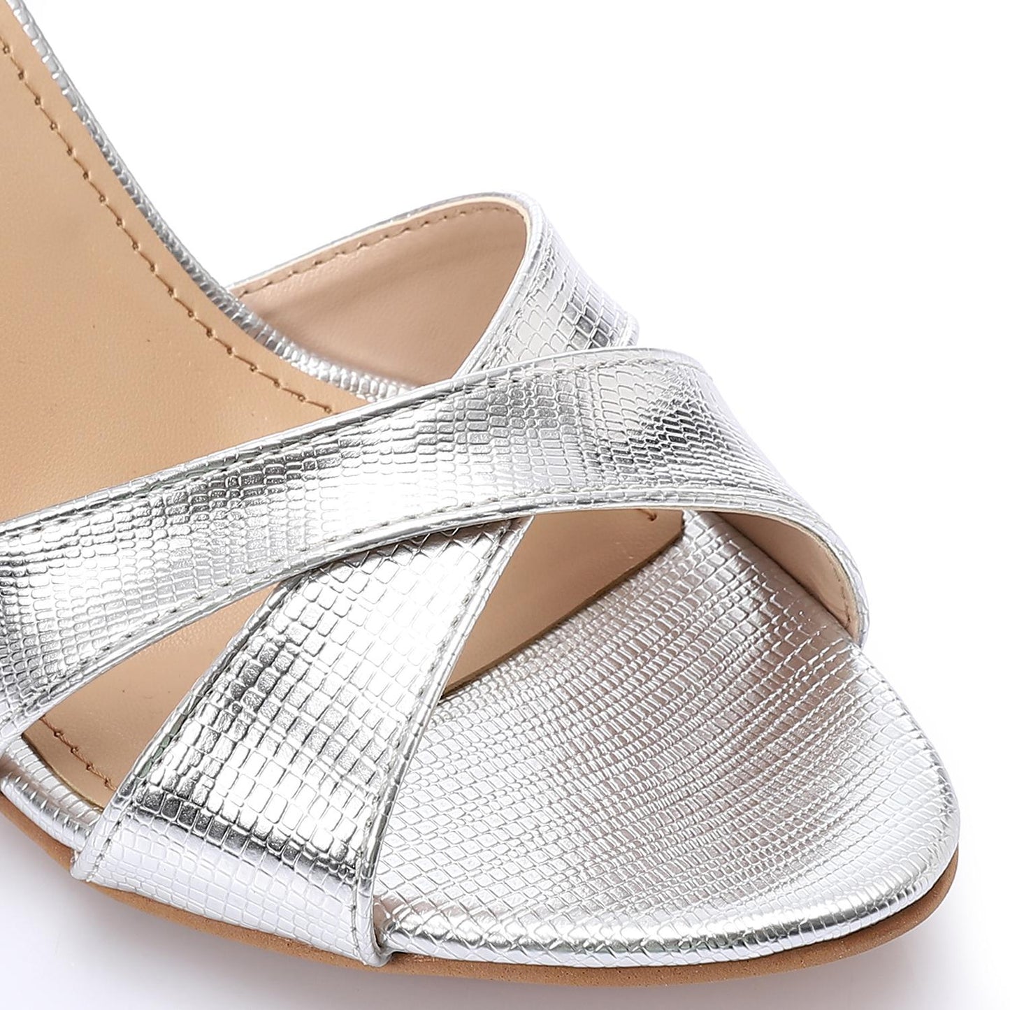 Shiny Leather Criss Cross Sandal