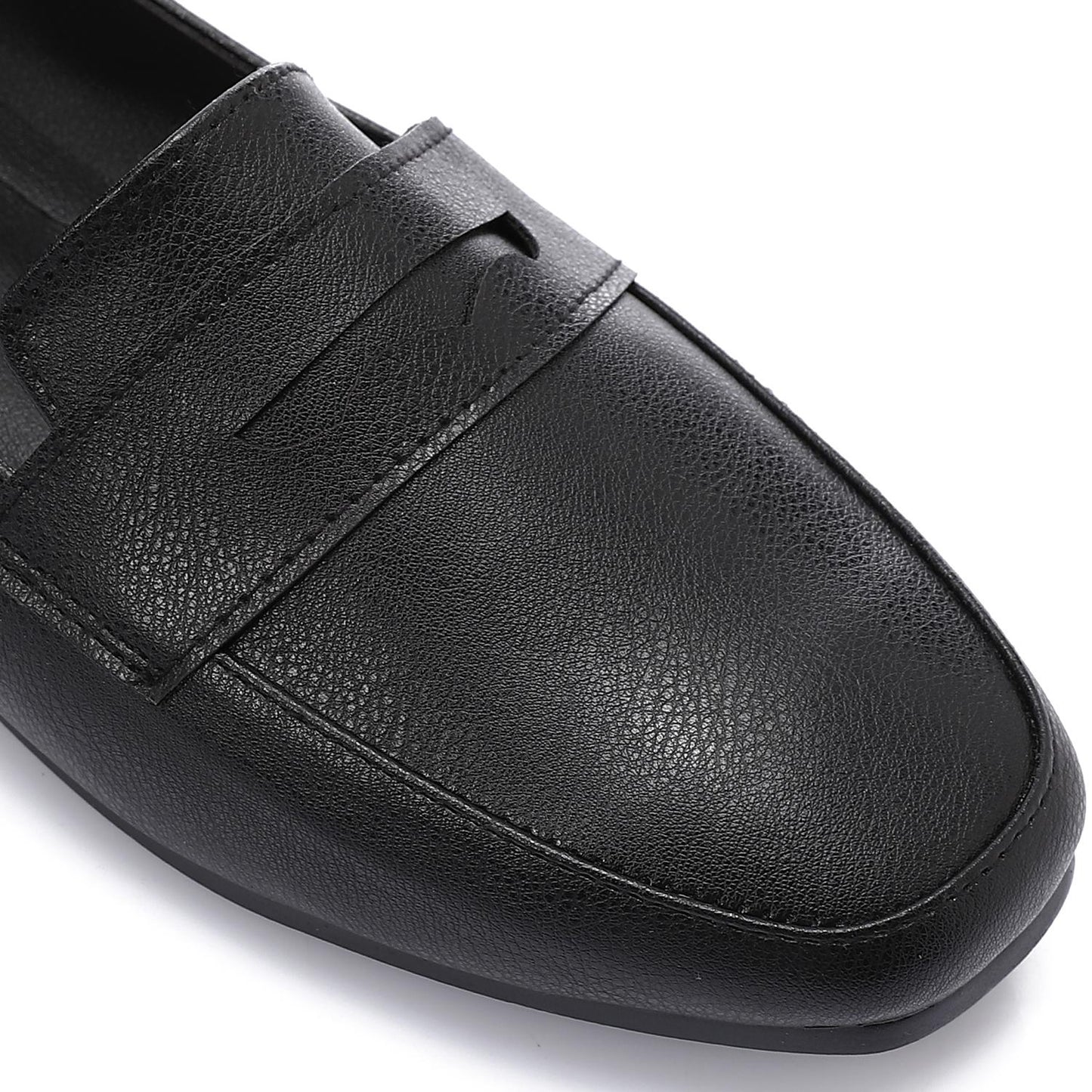 Black Classic Leather Moccasin Shoes