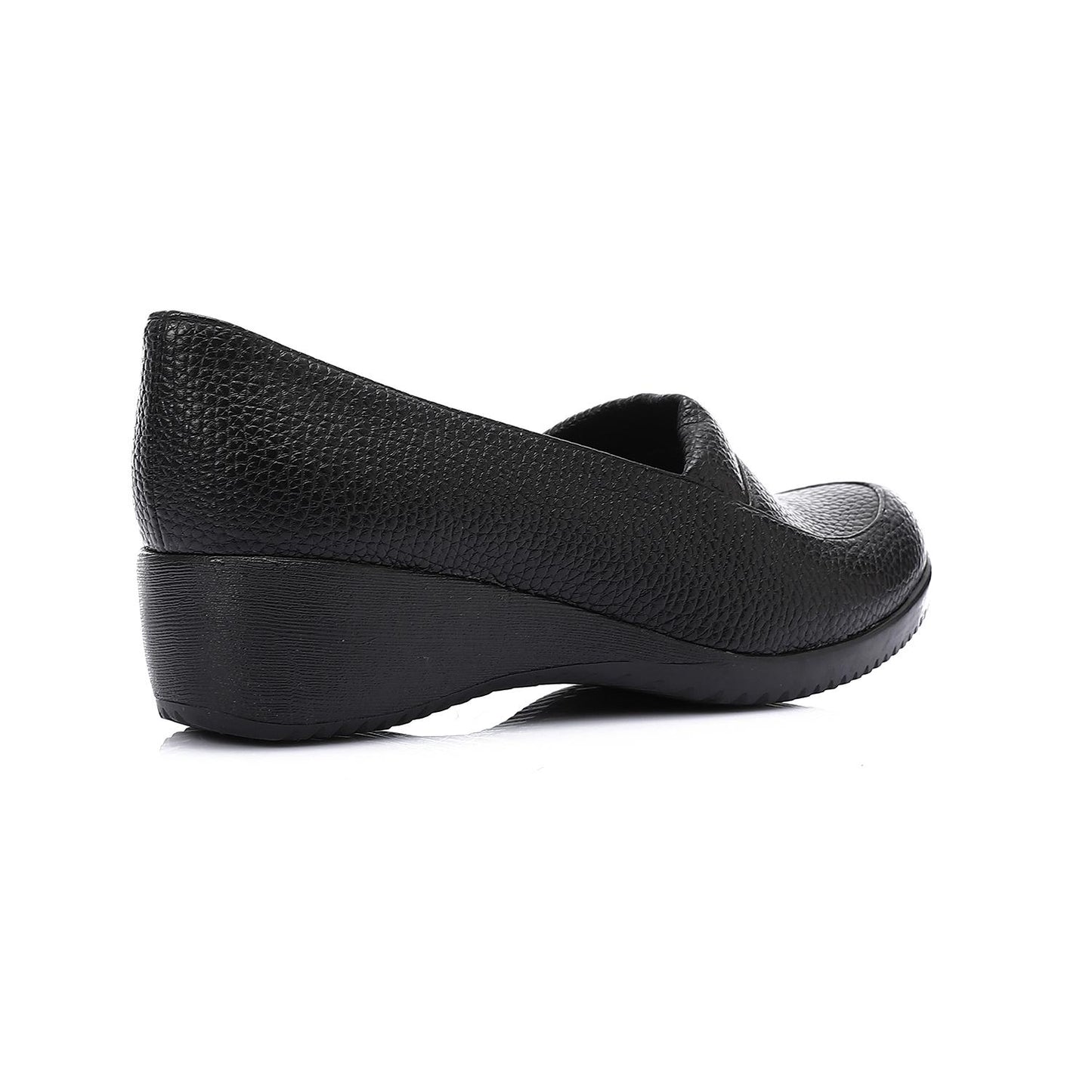 Textured Leather Low Platform Loafer