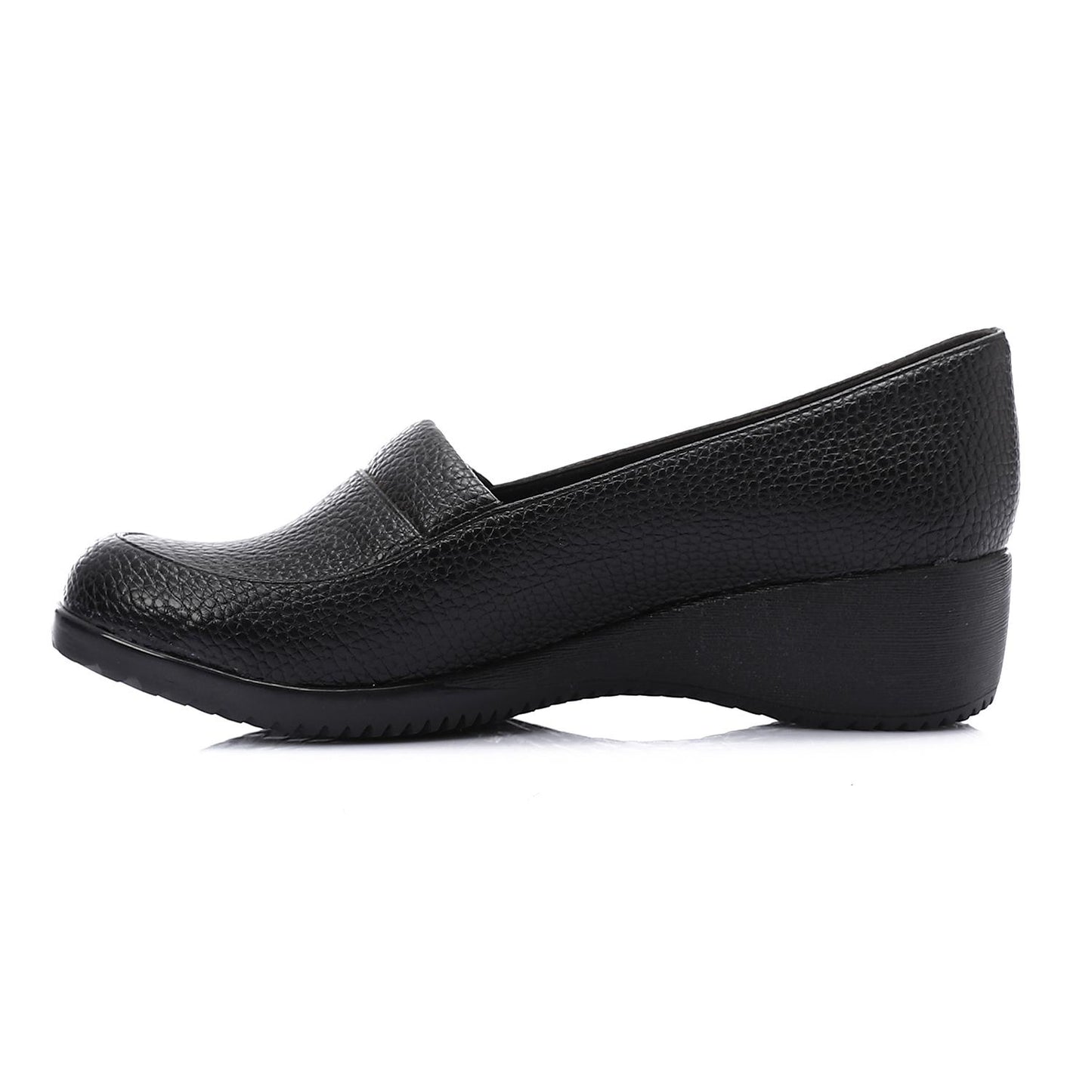 Textured Leather Low Platform Loafer