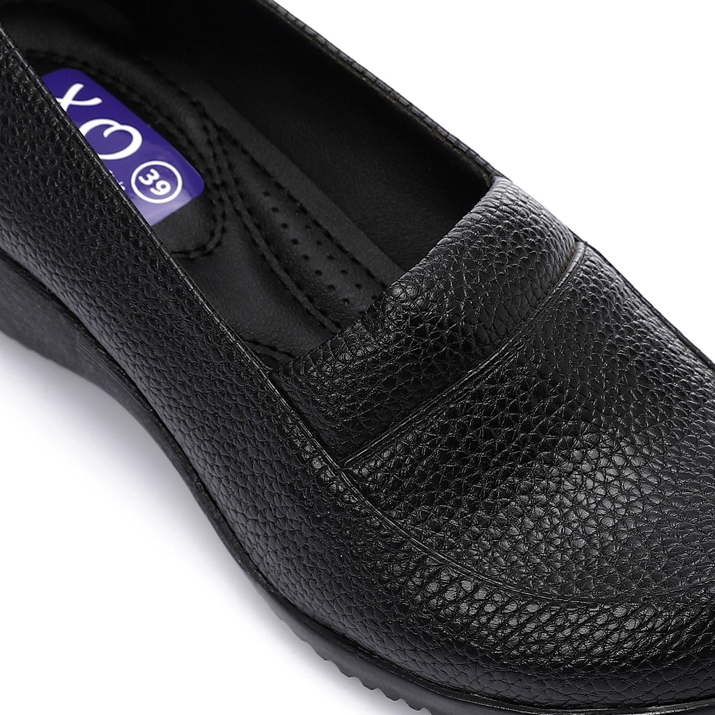 Textured Leather Low Platform Loafer