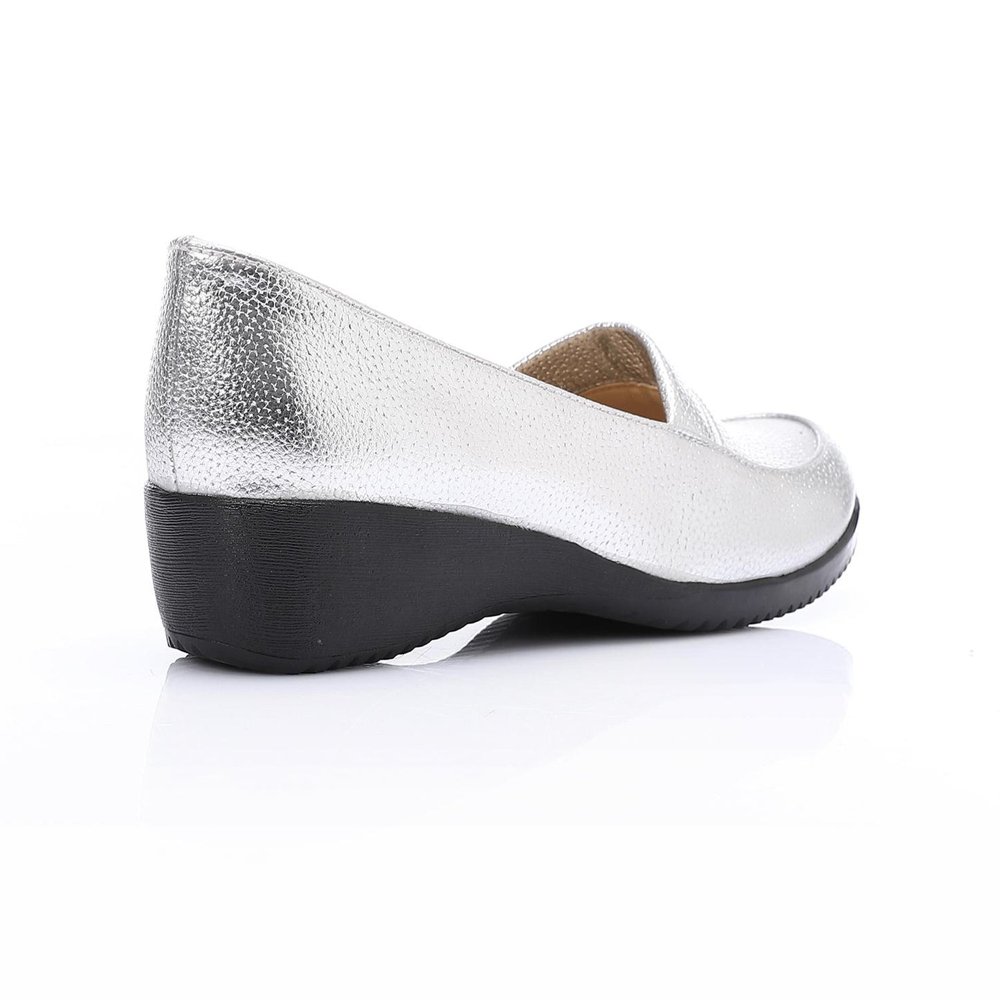 Textured Leather Low Platform Loafer