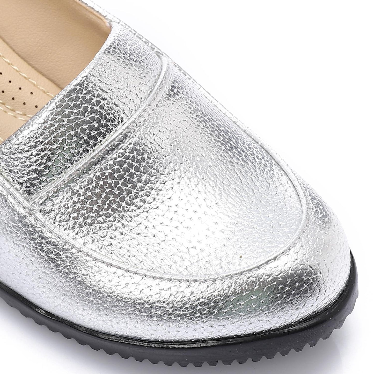 Textured Leather Low Platform Loafer