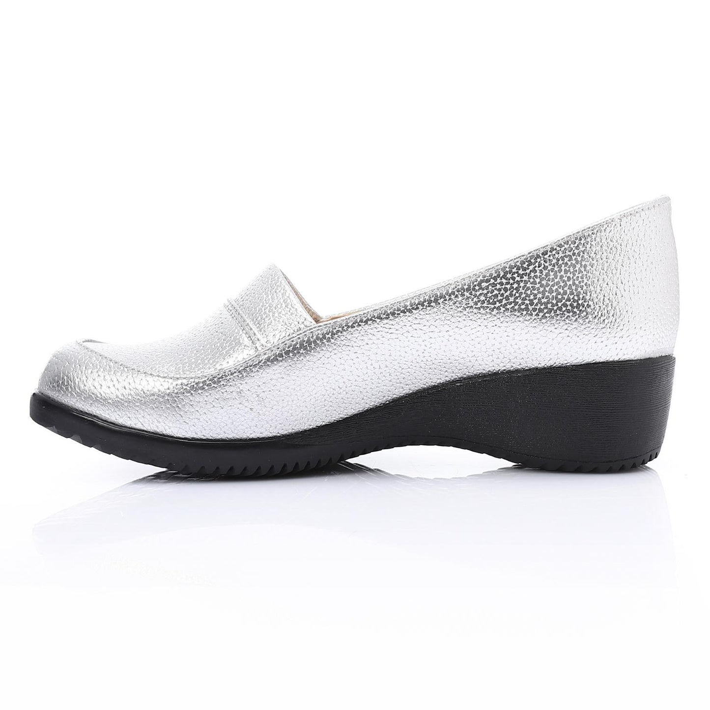 Textured Leather Low Platform Loafer