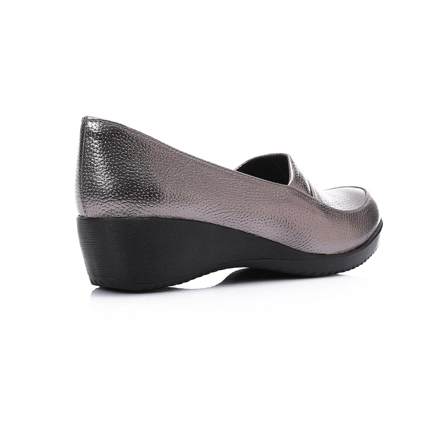 Textured Leather Low Platform Loafer