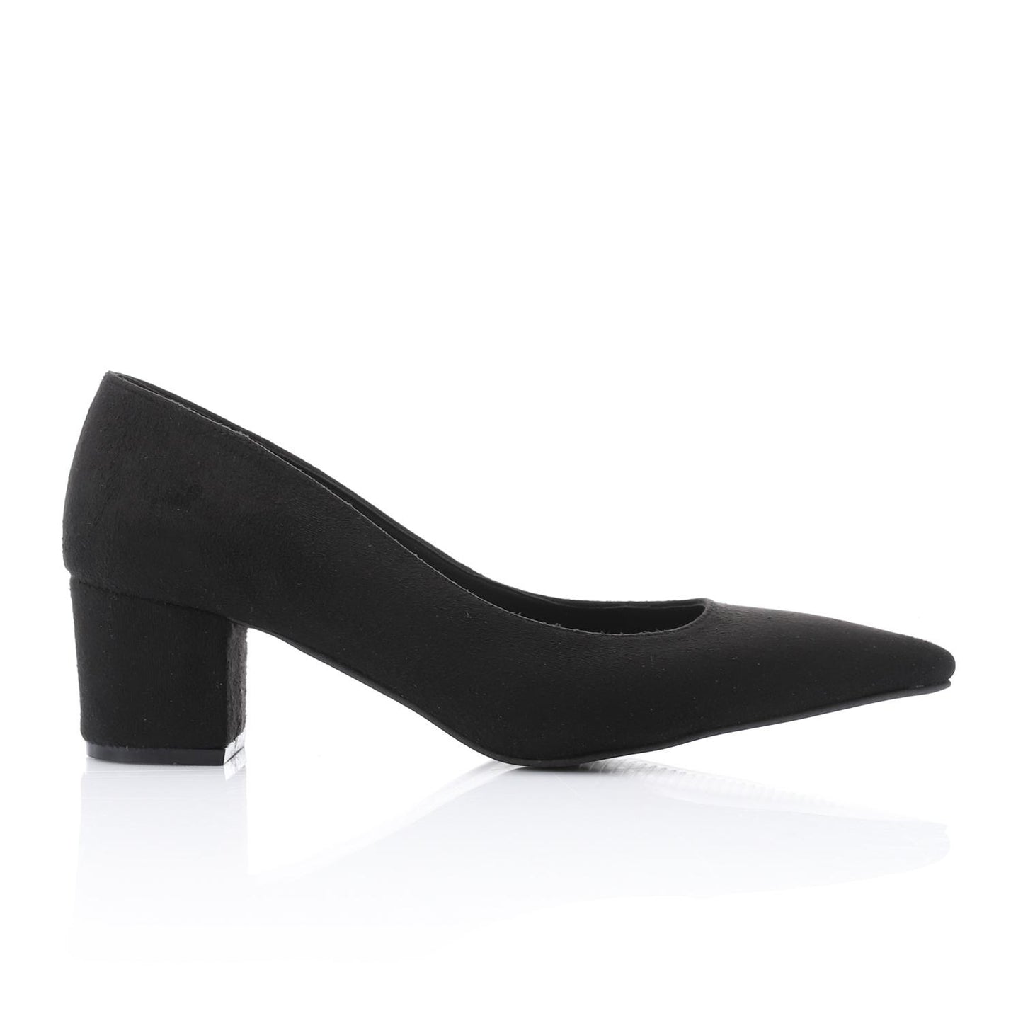 Black Pointed Toe Suede Leather Pumps